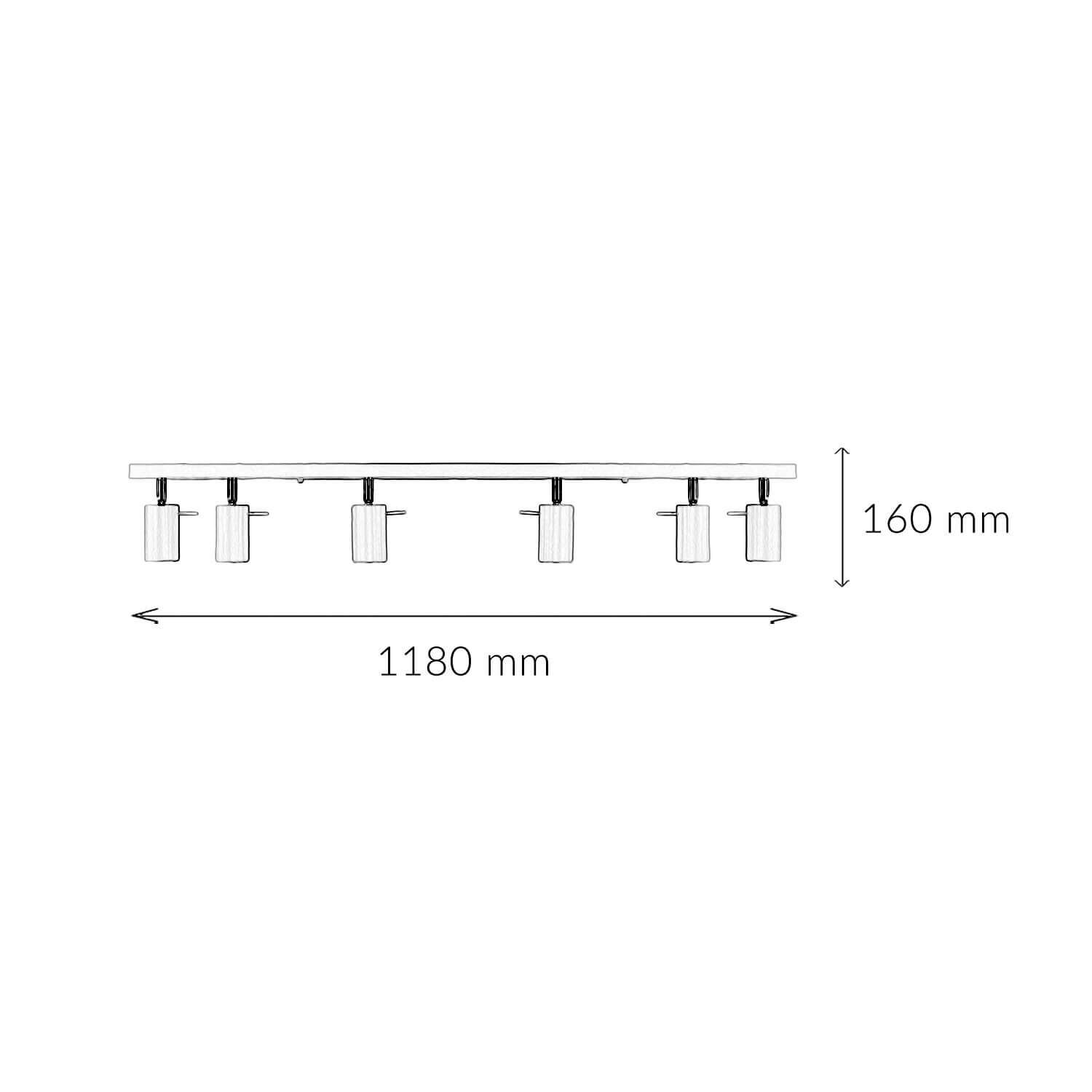 Deckenstrahler Metall 118 cm lang 6-flammig GU10 Weiß Diagramm, Handlung