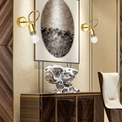 Stylische Wandlampe MADALYNN Gold Metall Lampe