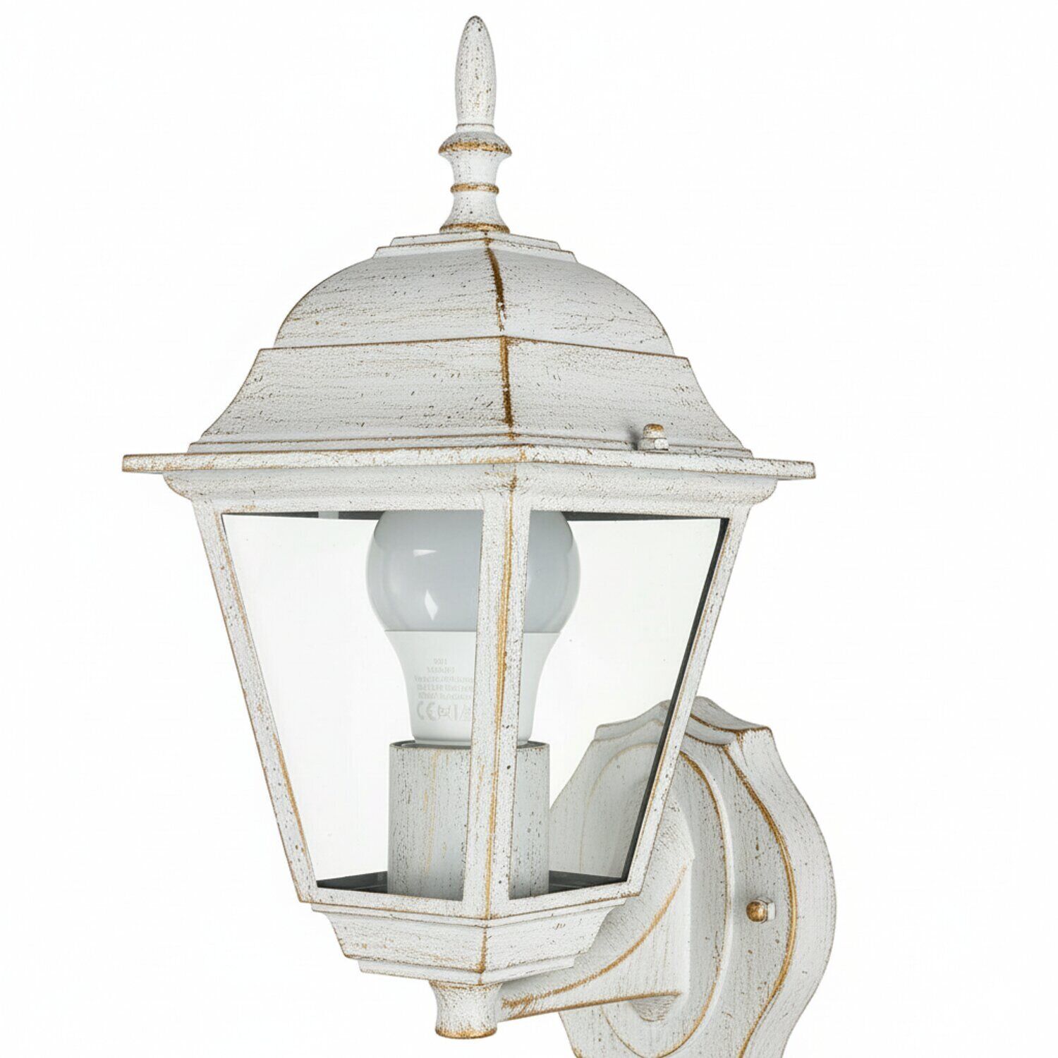 Außenleuchte mit Bewegungsmelder Sensor TIROL Weiß Gold Lampe, Lampenschirm