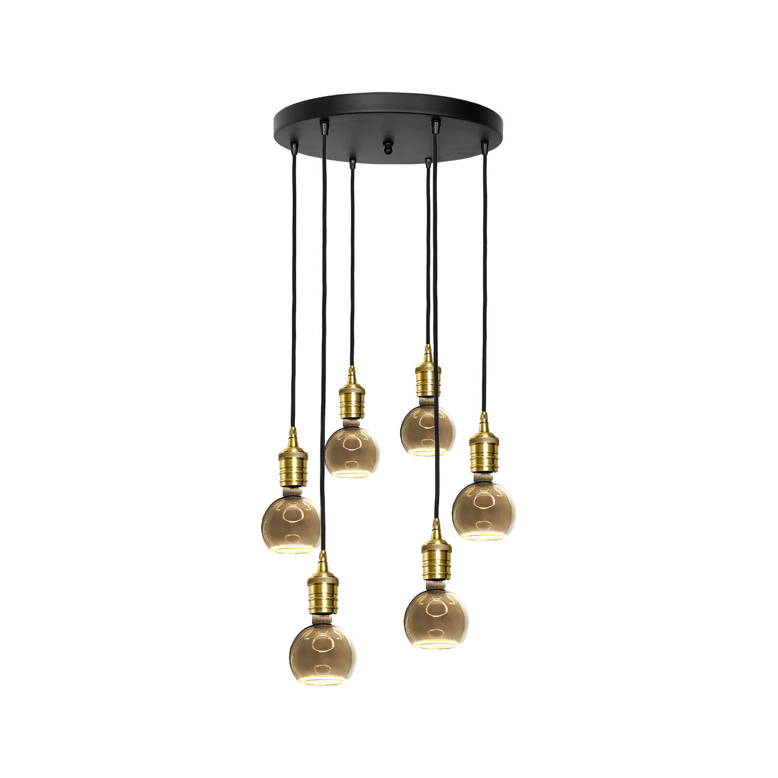 Lampe à suspendre noire pour 6x E27 Ø 40 cm laiton fer