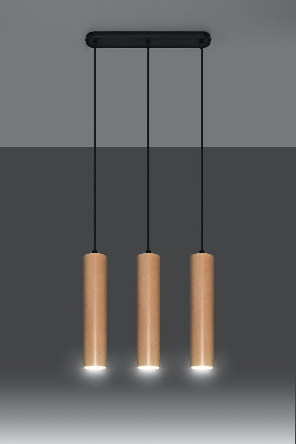Lampe à suspendre en bois 2 flammes GU10 BAYLEE Salle à manger