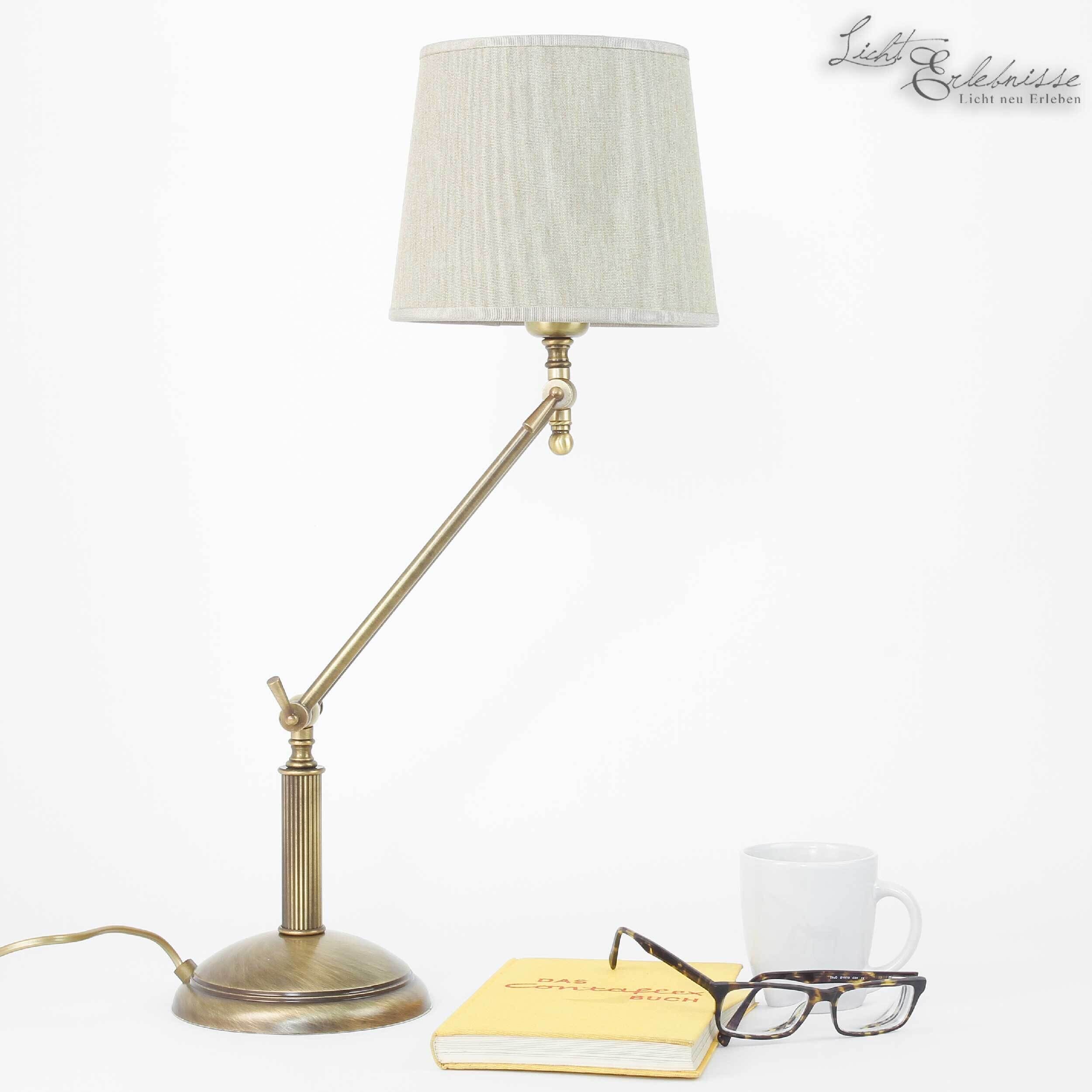 Lampe de table Bronze Clair Abat-jour en tissu Snodo