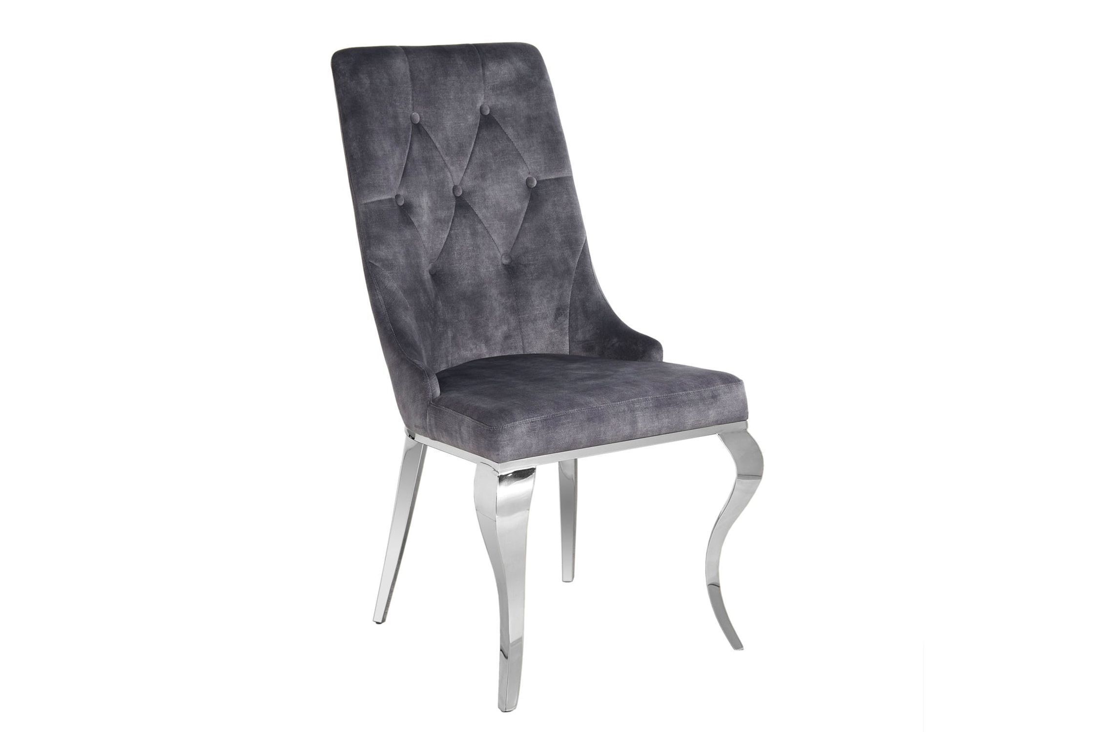 Chaise de salle à manger velours métal avec poignée Chesterfield baroque Moebel, Stuhl