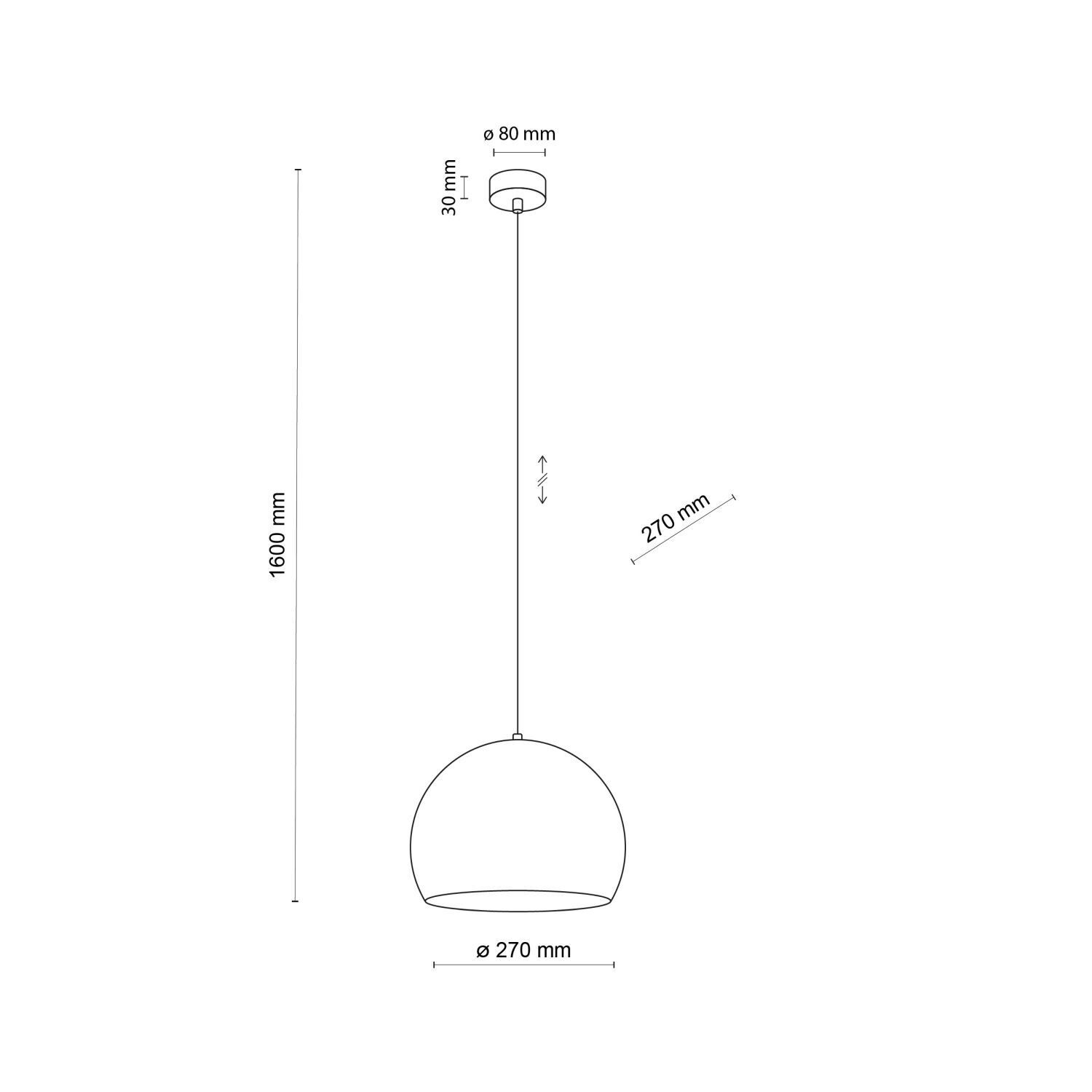 Lampe à suspendre ronde en métal Ø 27 cm E27 brun design rétro