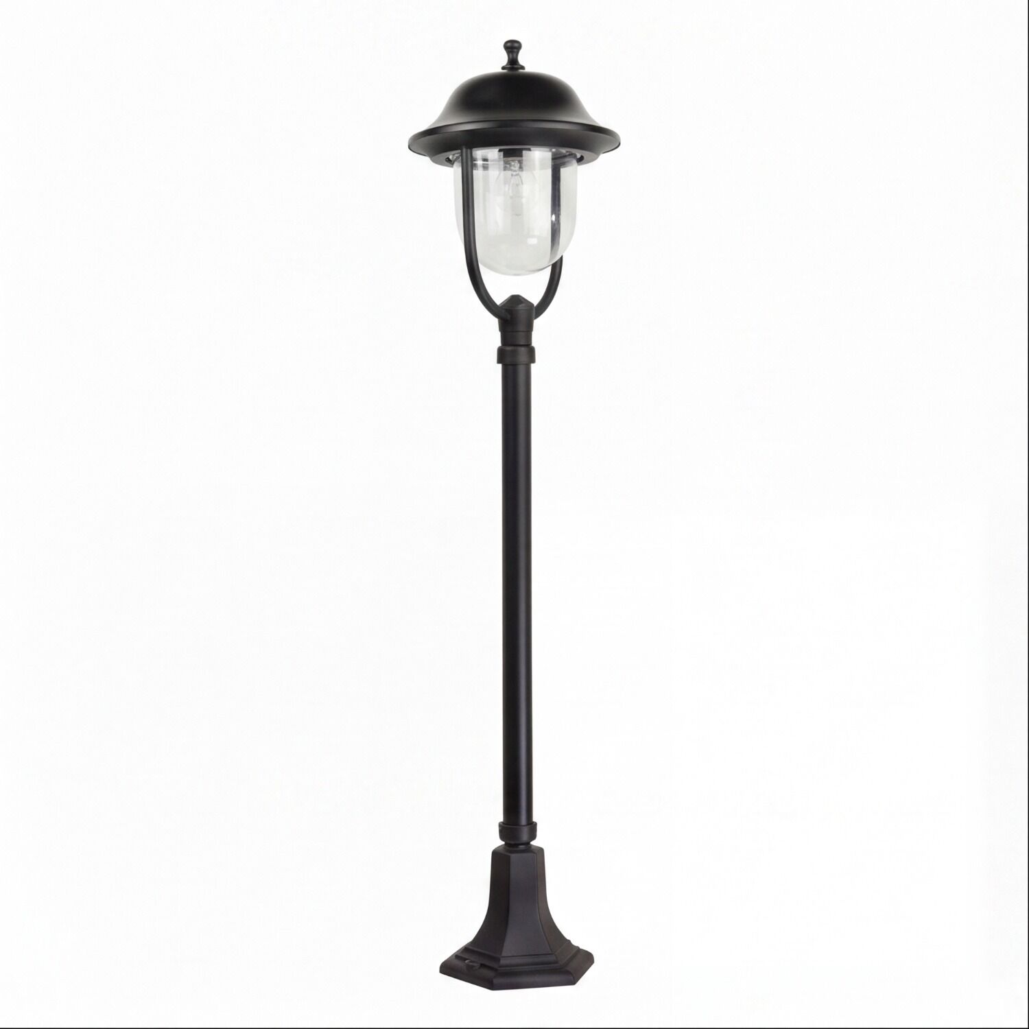 aussen-stehleuchte-wegeleuchte-berlaar-1-flammig-schwarz-rustikal-241-2-00 Straßenlaterne, Gartenlampe, Standleuchte, Metall, Schwarz