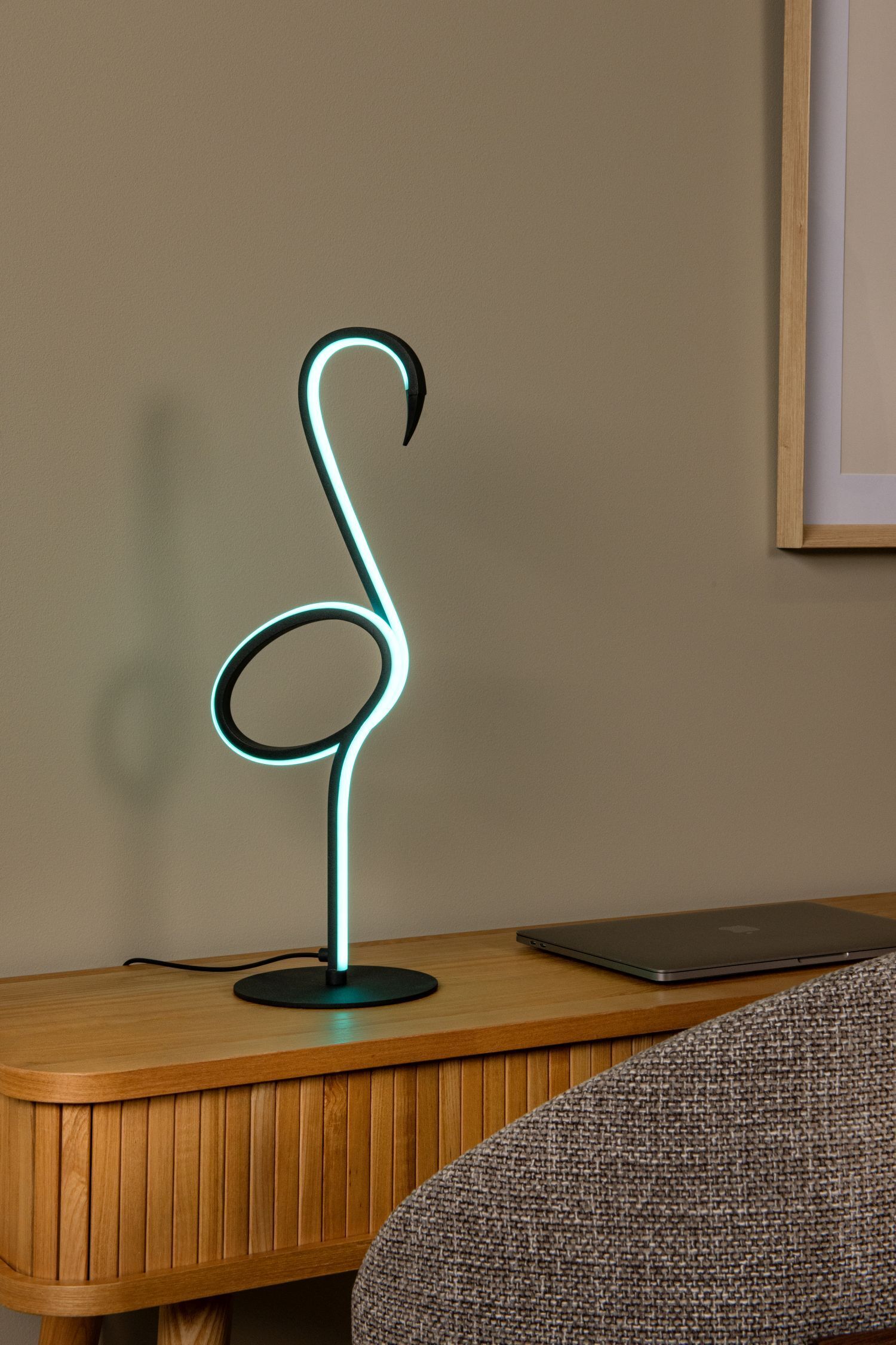 neonlampe, Schreibtischlampe, LED-Licht, gekrümmtes Design, Wohnkultur