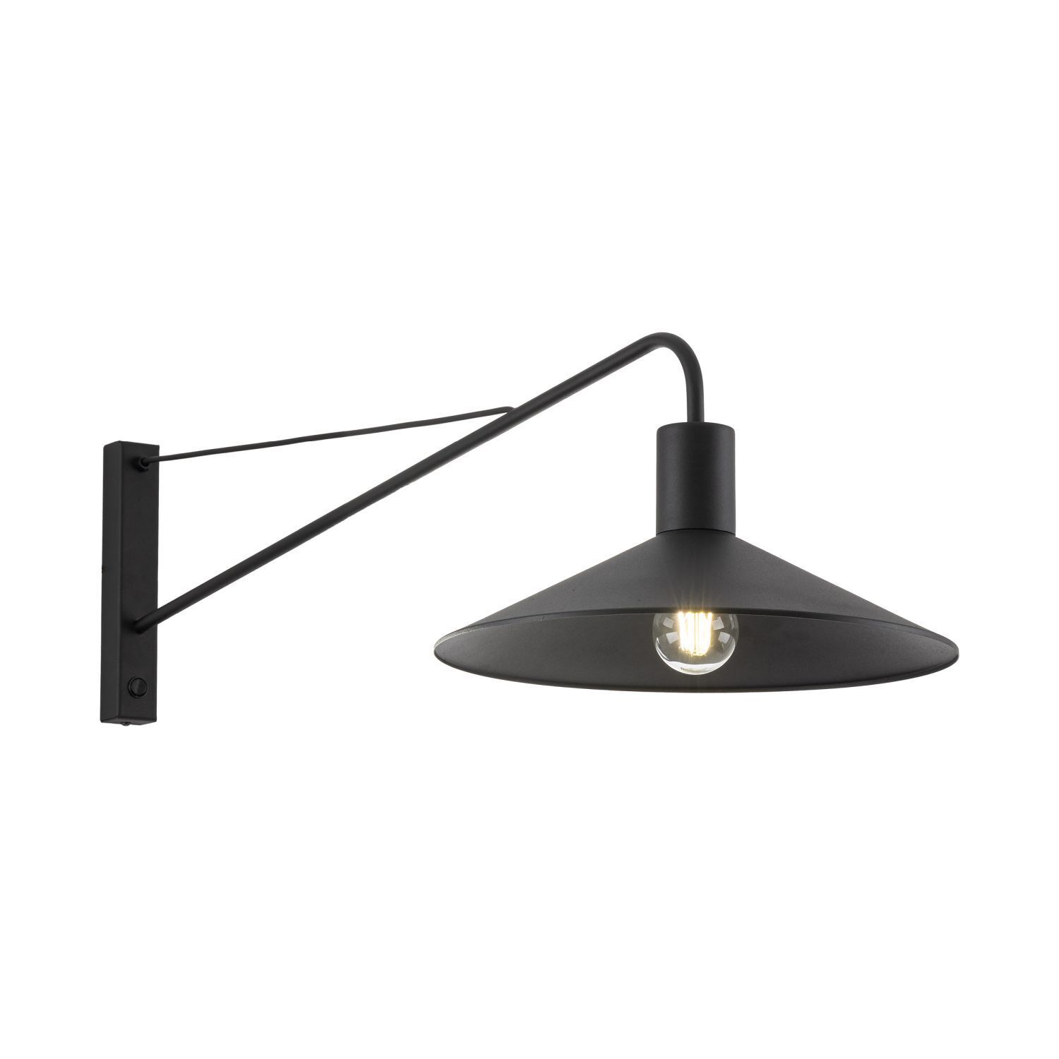 XXL Wandlampe mit Schalter T: 103 cm Metall Schwarz E27