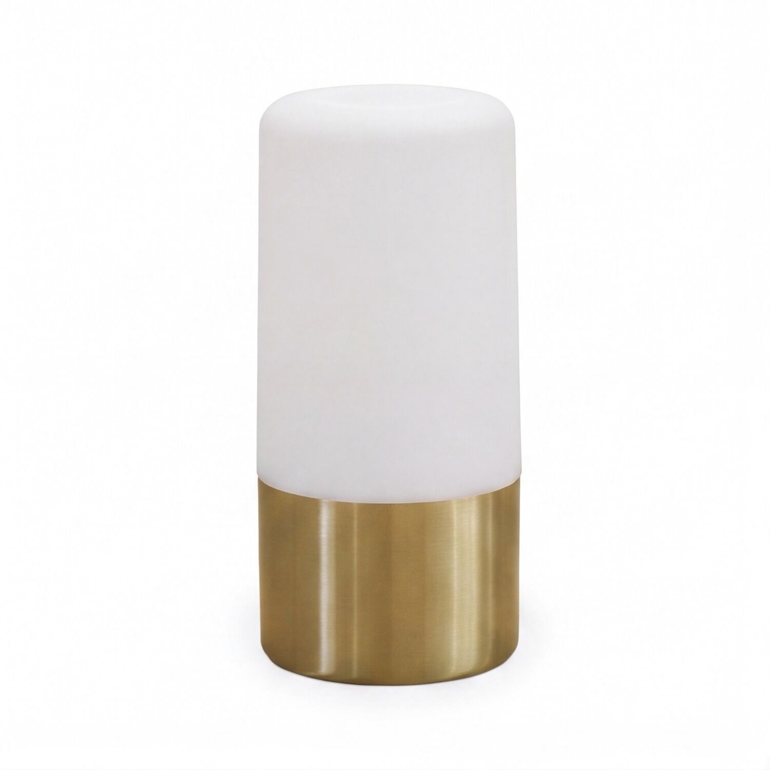 Lampi, Tischlampe, Brass Basis, Milchglas, Brass-Plinthe