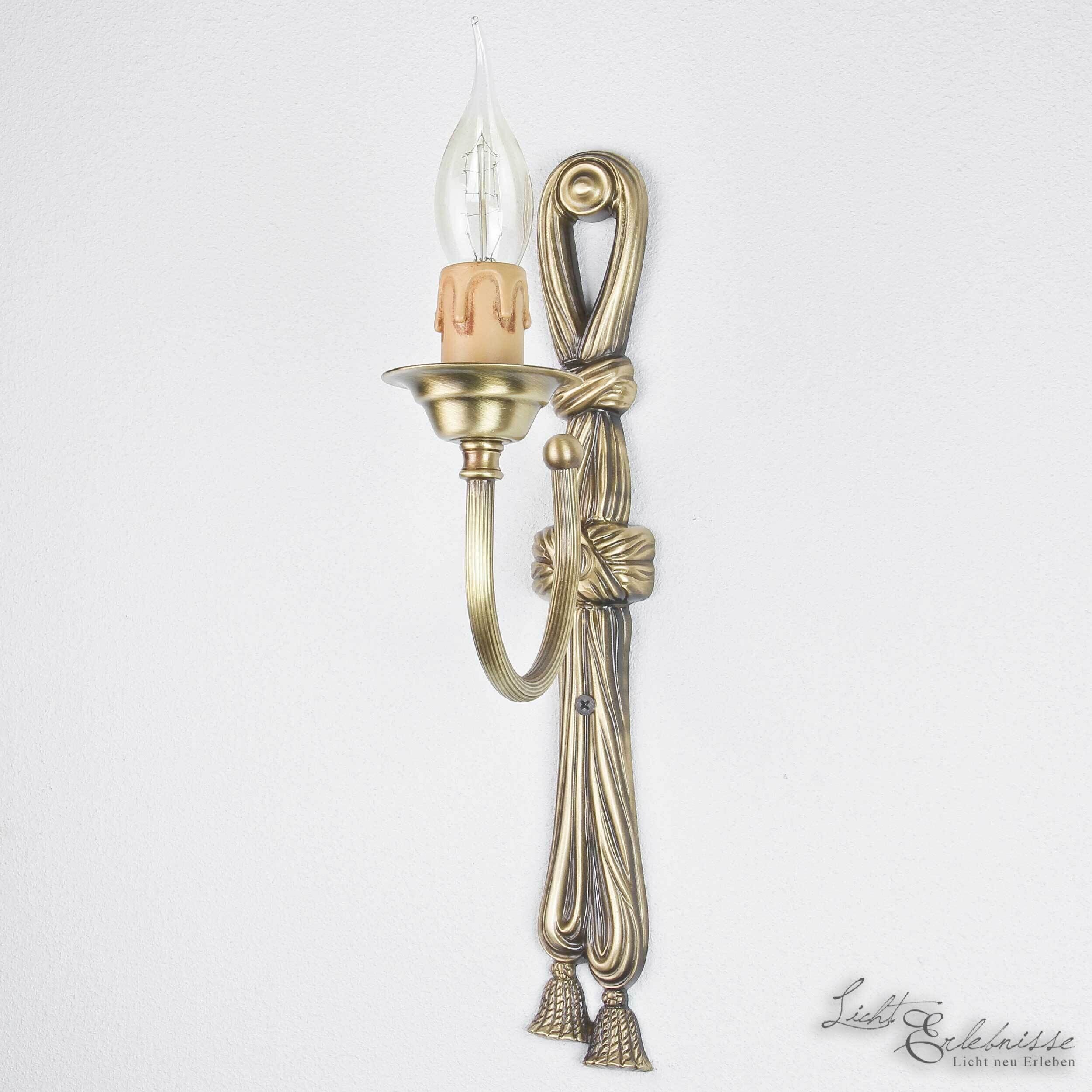 Leuchter Wandlampe aus Echt-Messing in Bronze