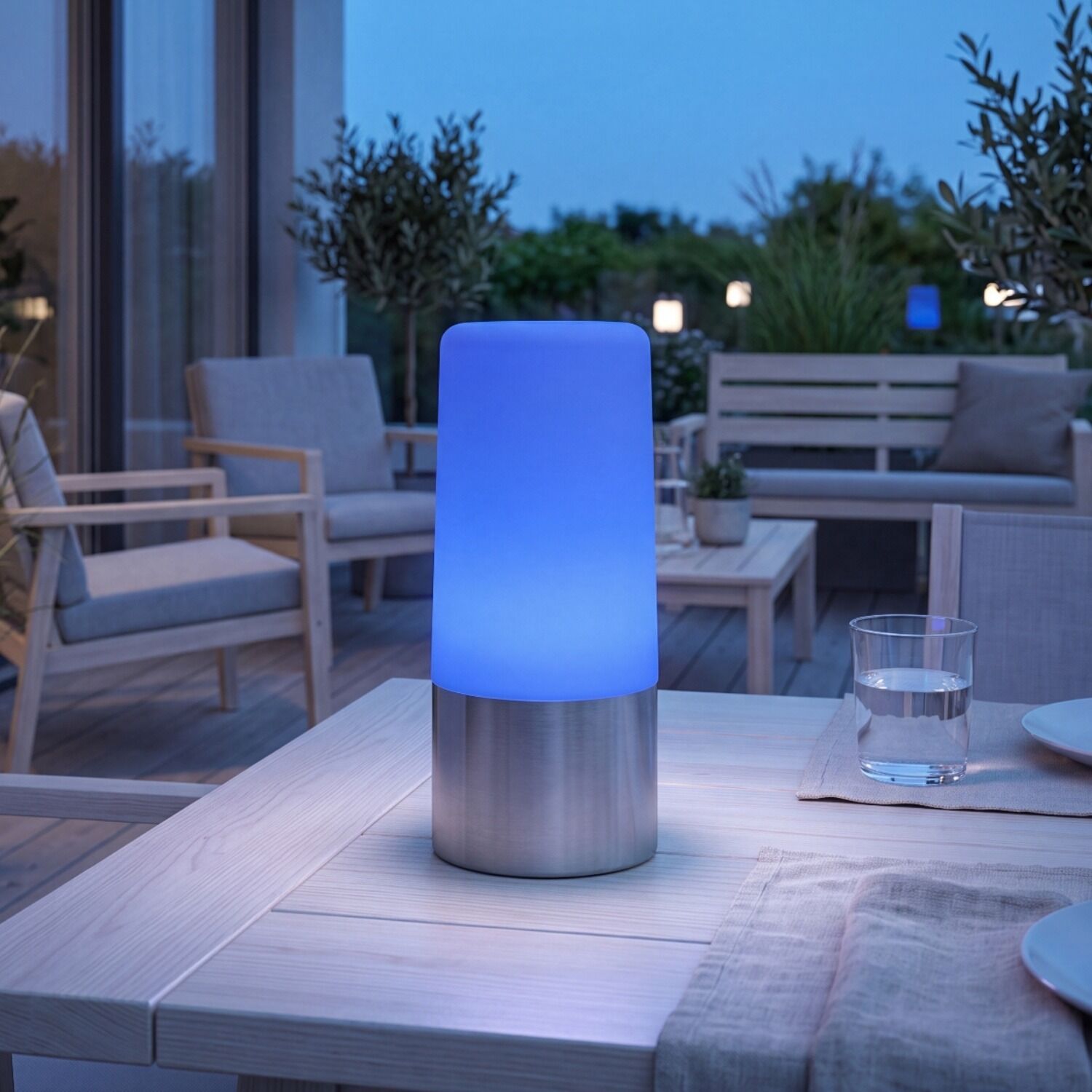 Lampen, Tischlampe, LED-Lampe, Blaue Licht, Außenbereich