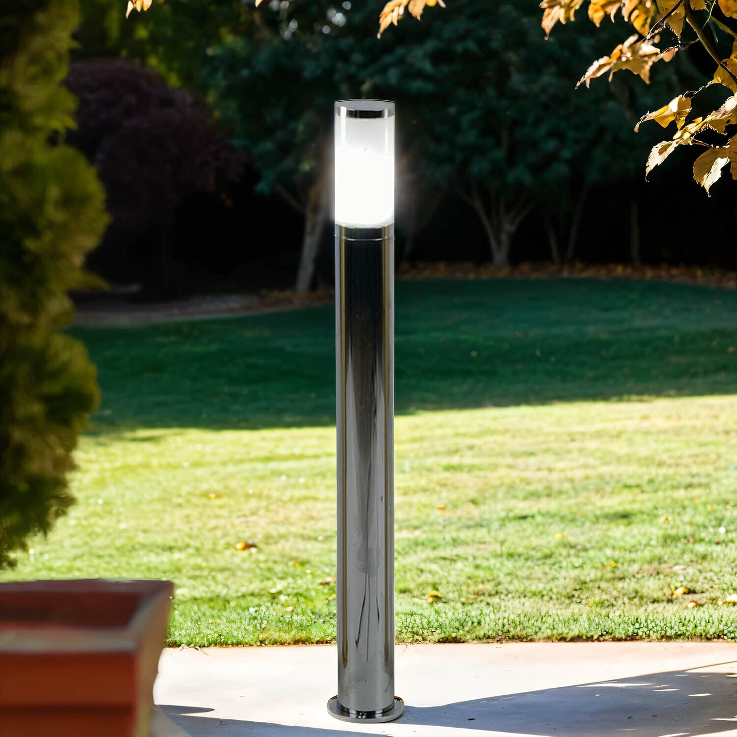 Eclairage de chemin en chrome en laiton E27 65cm de haut