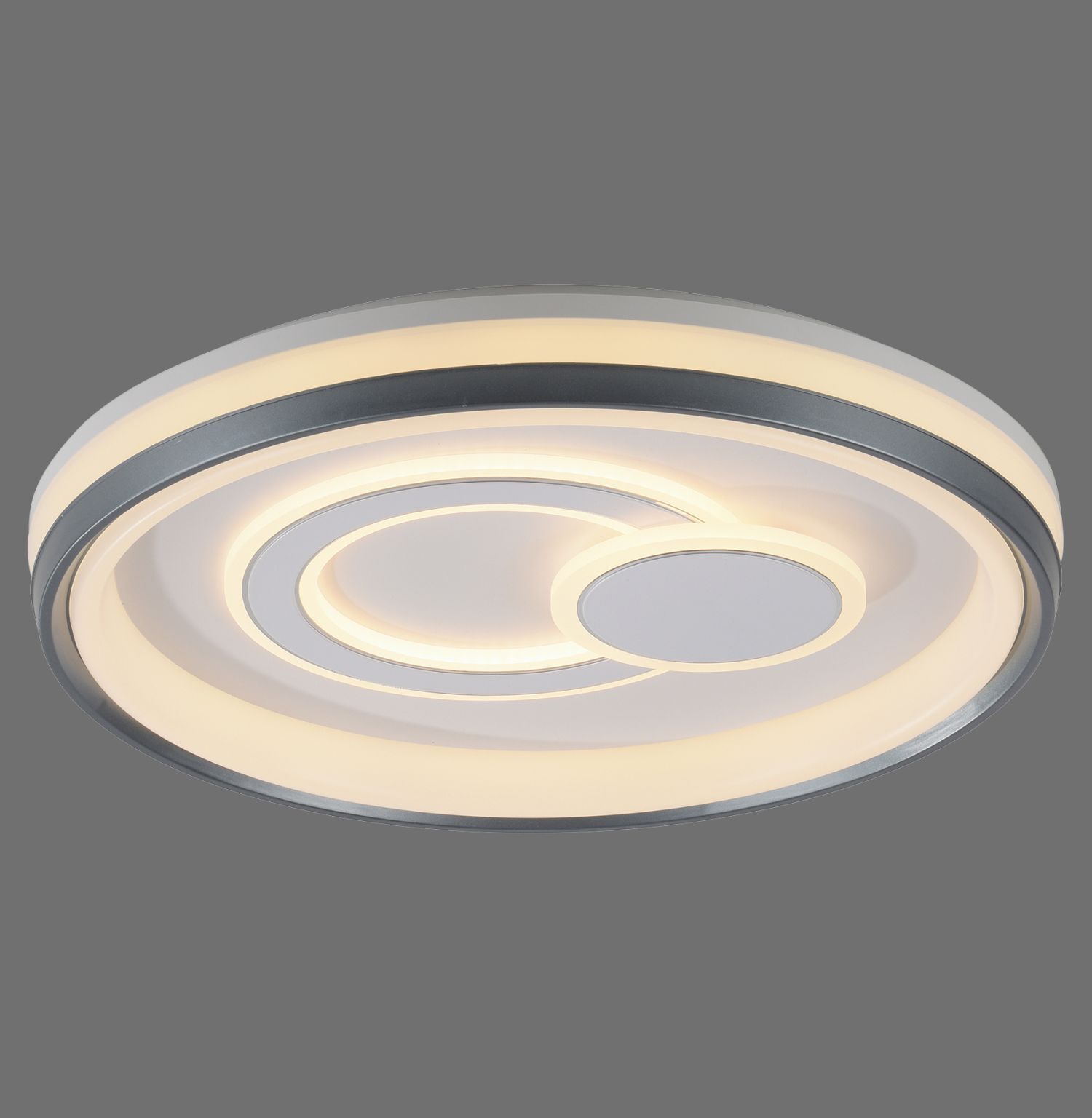 Dimmbare LED Deckenlampe Weiß Ø50 cm rund 3000 K 35 W Deckenleuchte