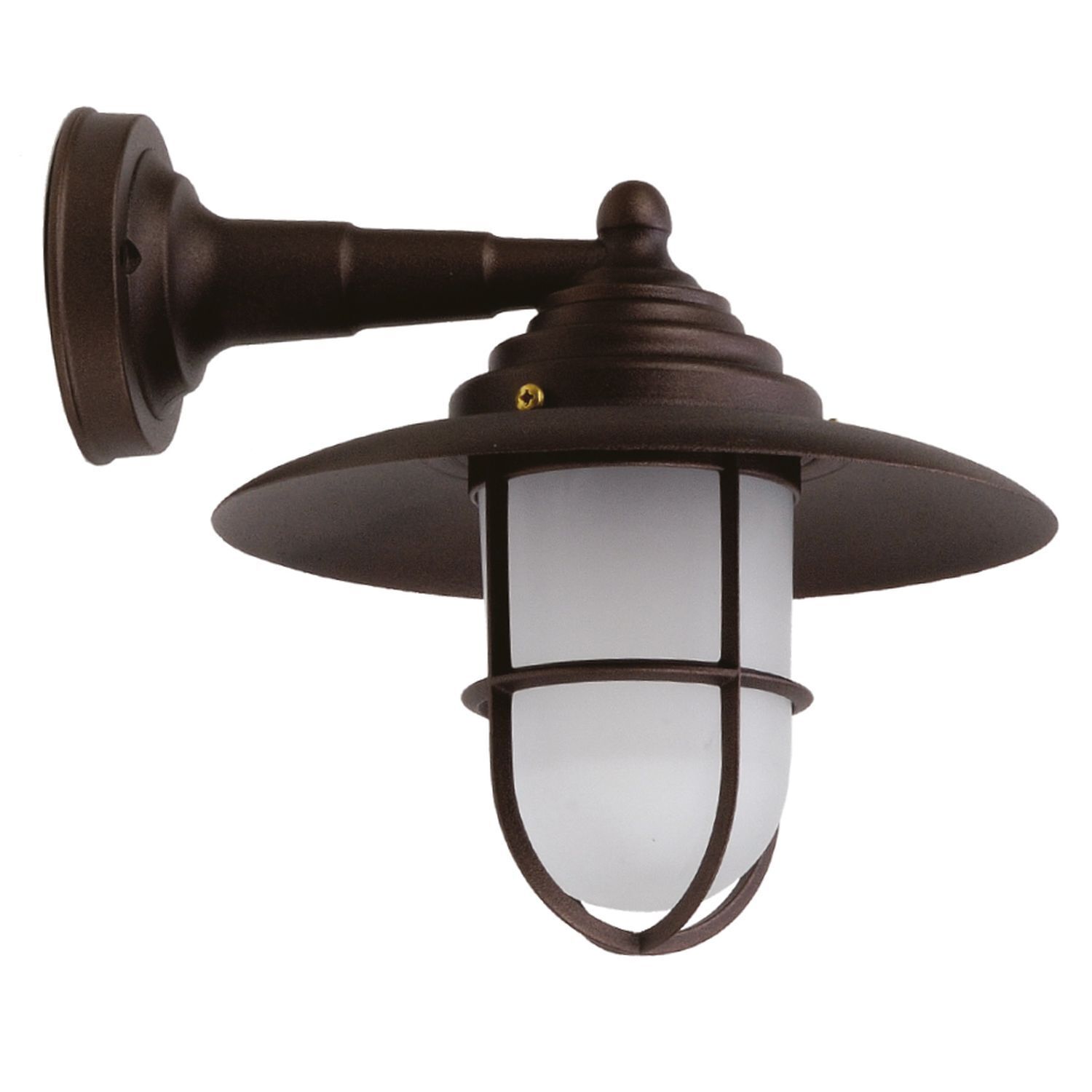 Außenwandlampe Echt-Messing Glas B: 26 cm IP43 E27 Maritim