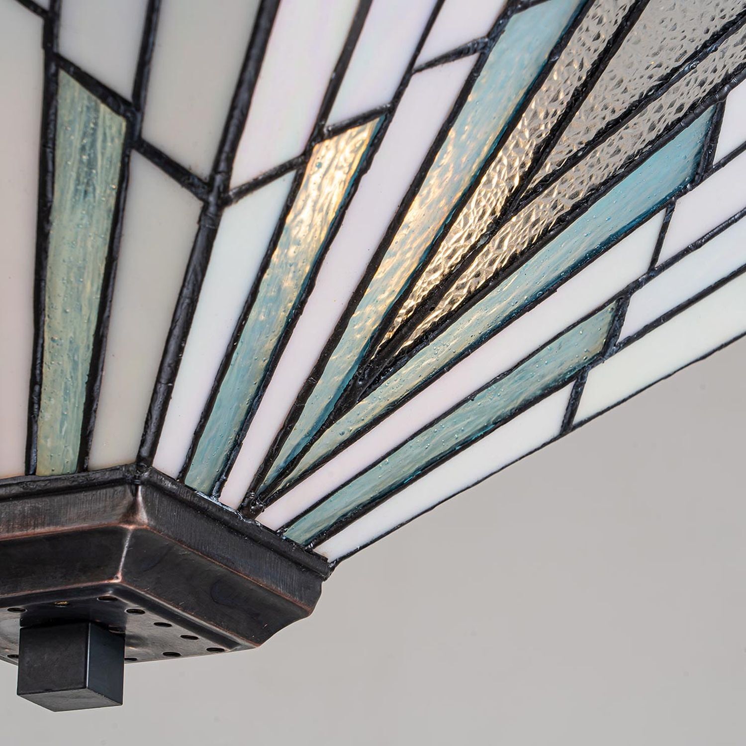 Deckenleuchte Glas Metall Tiffany Stil höhenverstellbar 2x E27 Deckenleuchte, Leuchte
