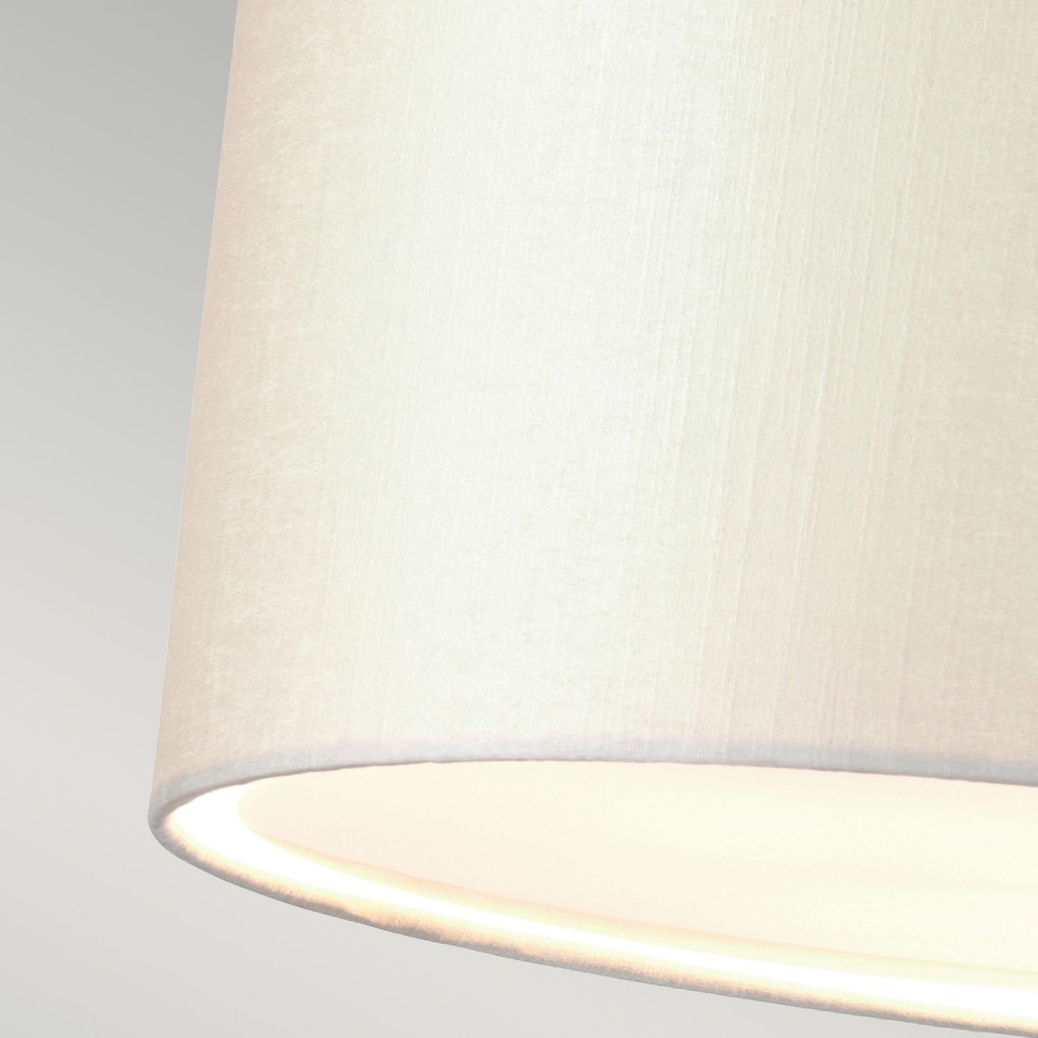Lampe à suspendre tissu rond Ø36cm en crème chrome éblouissant
