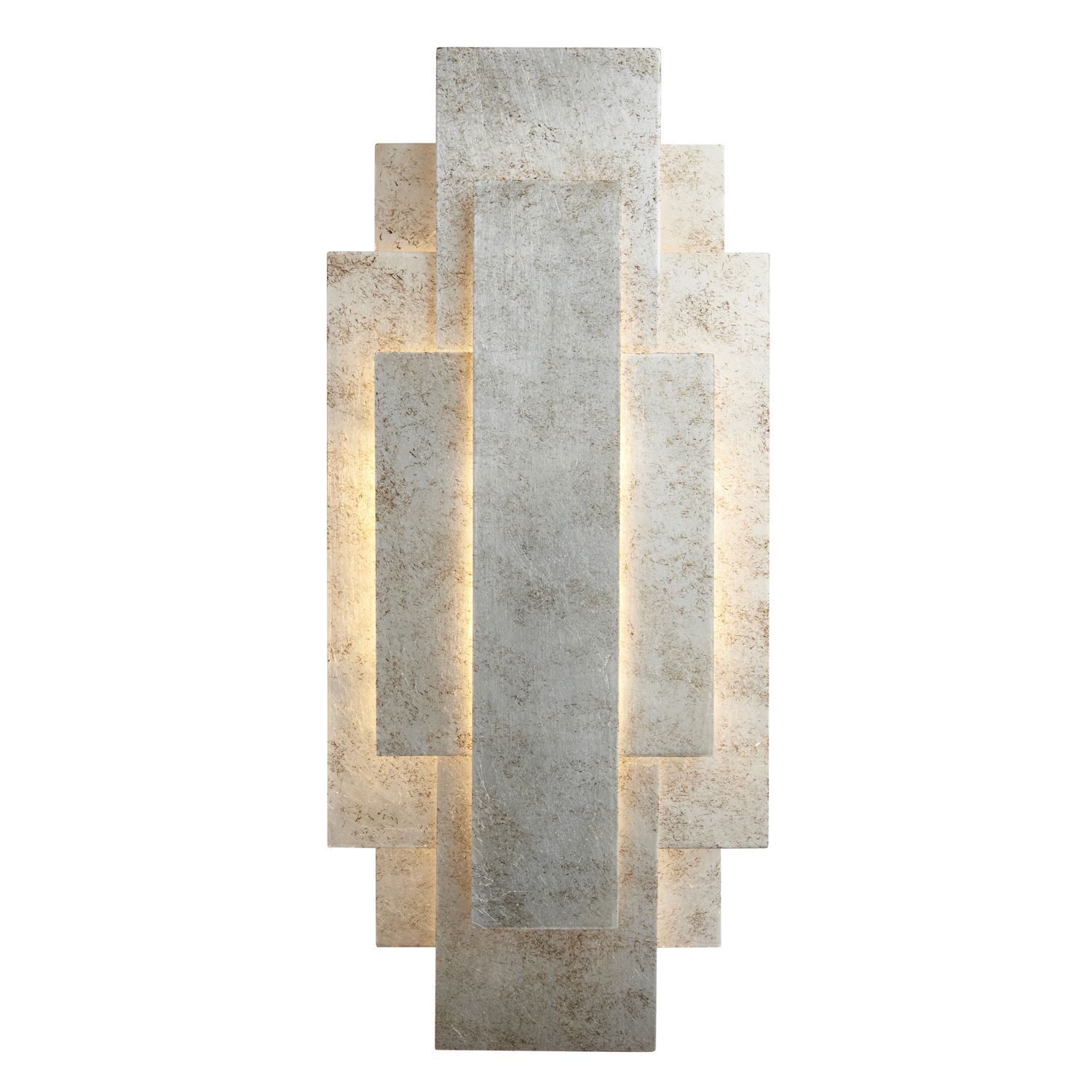 Applique intérieure en métal 45 cm en argent antique 2x G9 Art Déco