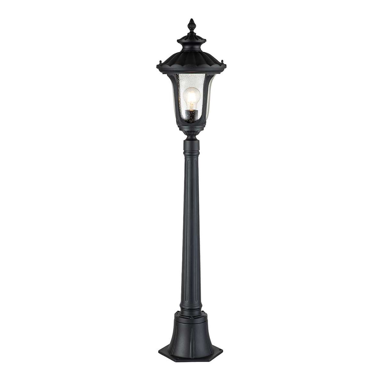 Lampadaire extérieur aluminium verre IP44 115 cm noir jardin