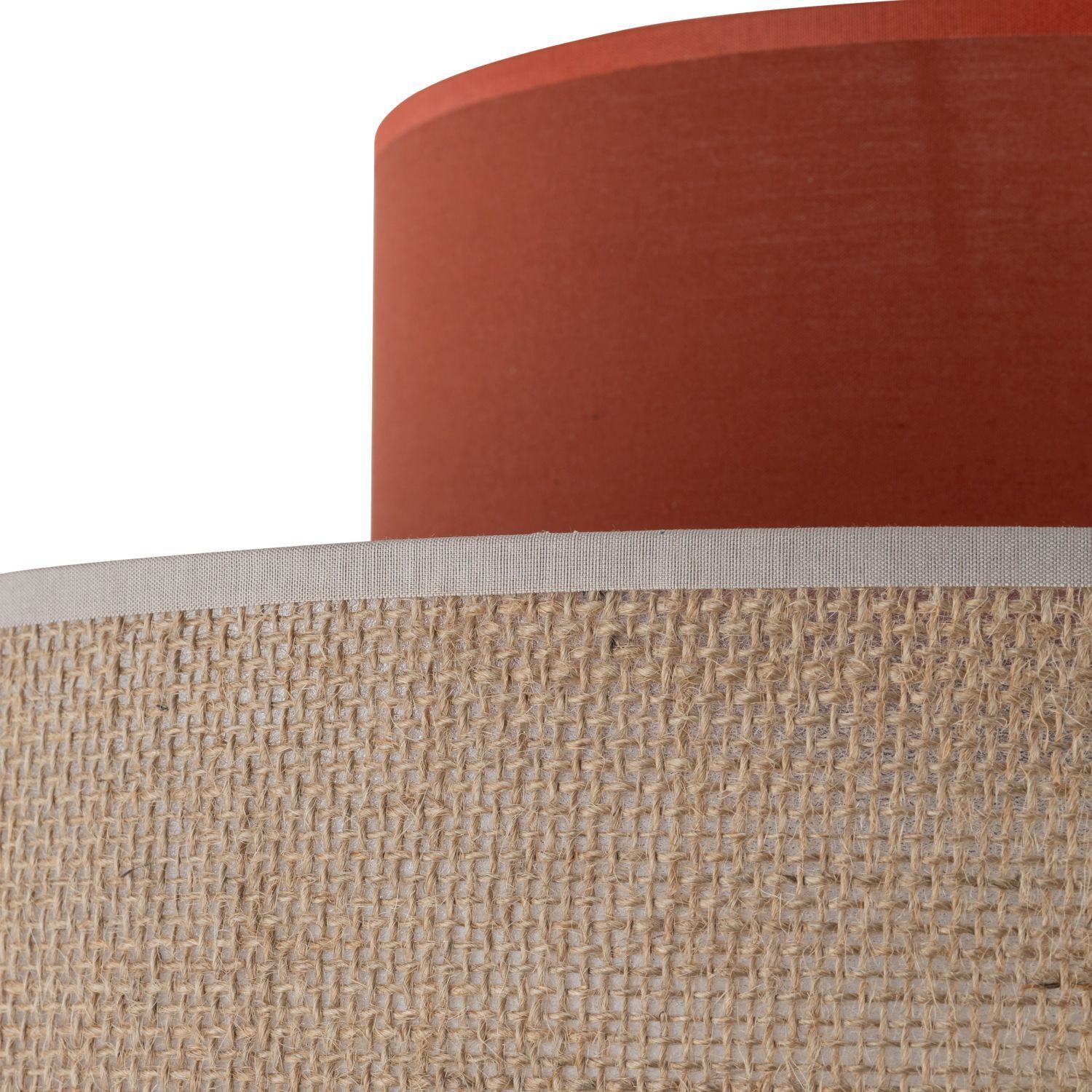 Hängelampe rund Ø 20 cm H: max. 170 cm E27 Jute Stoff Dekoration für Zuhause, Leinen, Mobiliar