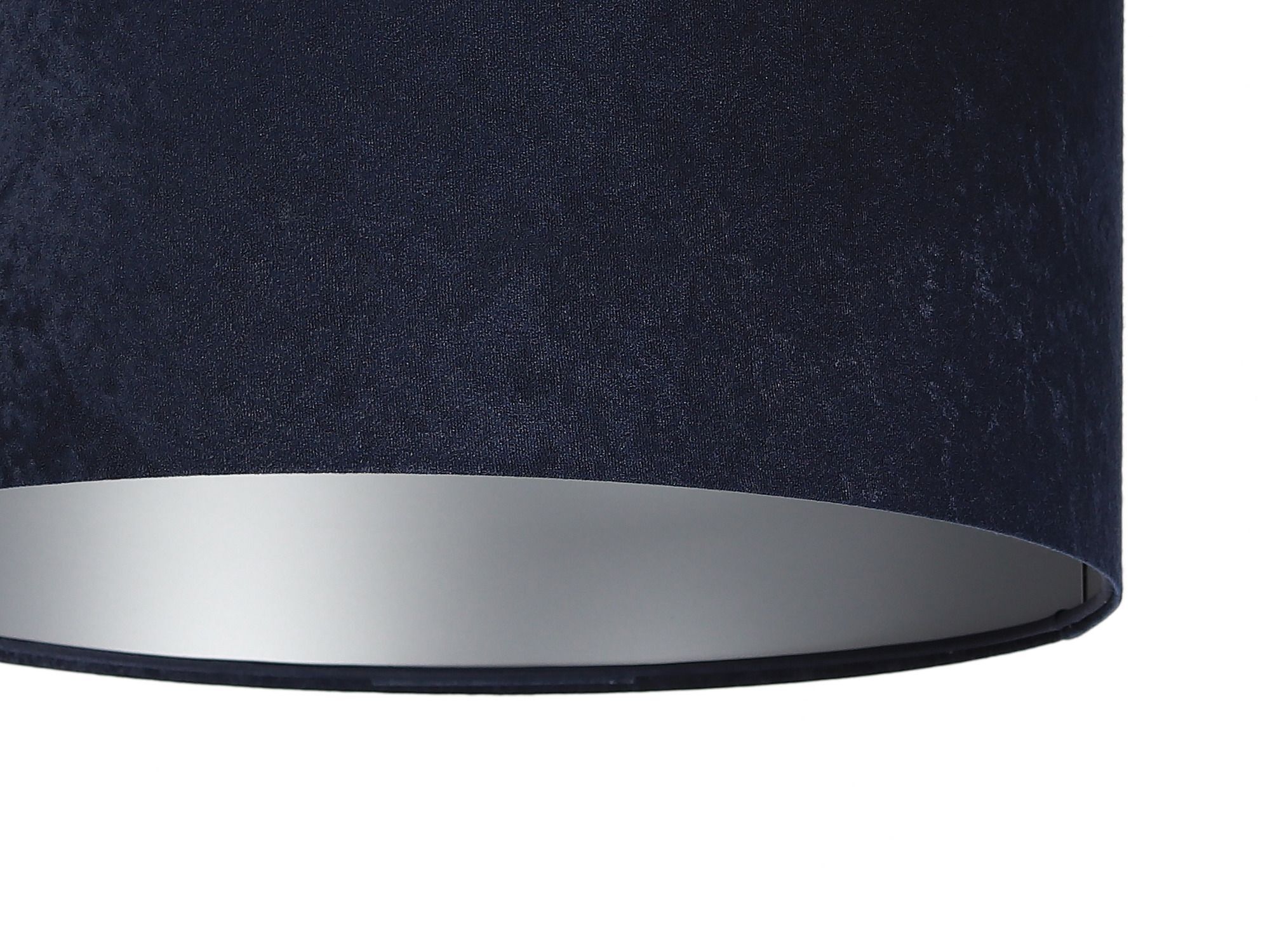 Lampe à suspendre bleu foncé argent Tissu rond Lampe