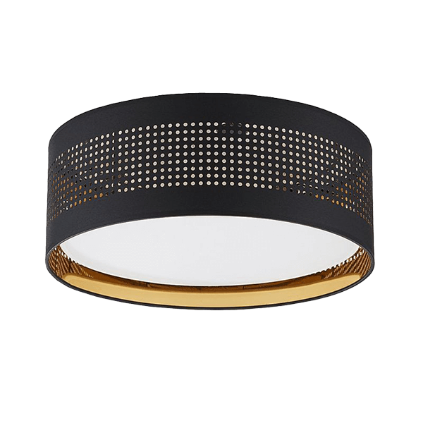 Deckenlampen Wohnzimmer deckenleuchte, rund, metall, perforiert, goldene akzente