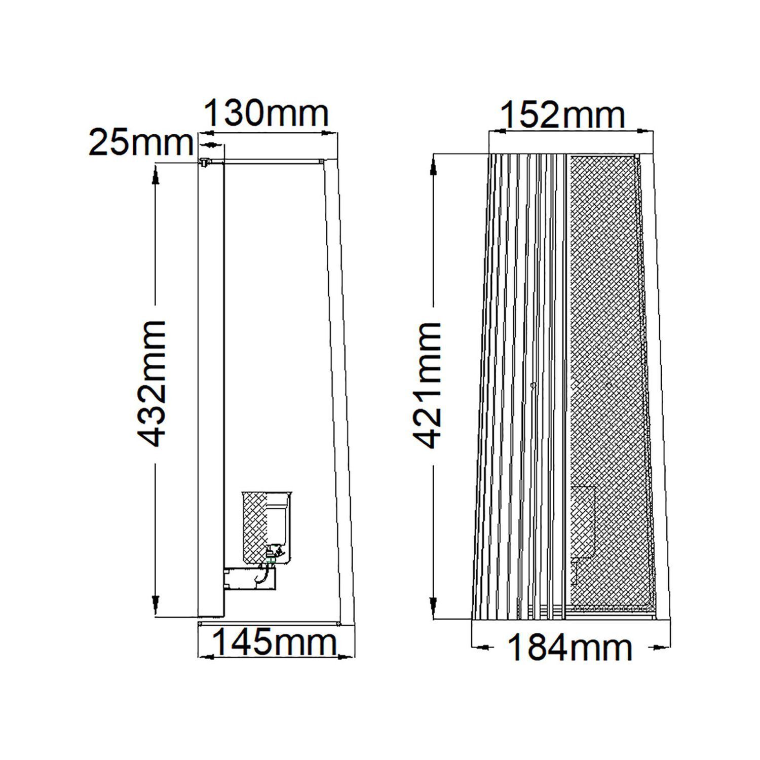 Applique métal E27 H : 43,2 cm en laiton noir Diagramm, Handlung