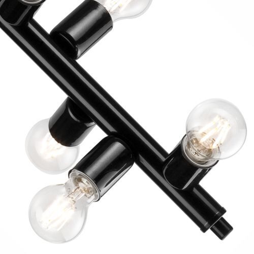 Suspension en métal noir 6-flmg table à manger