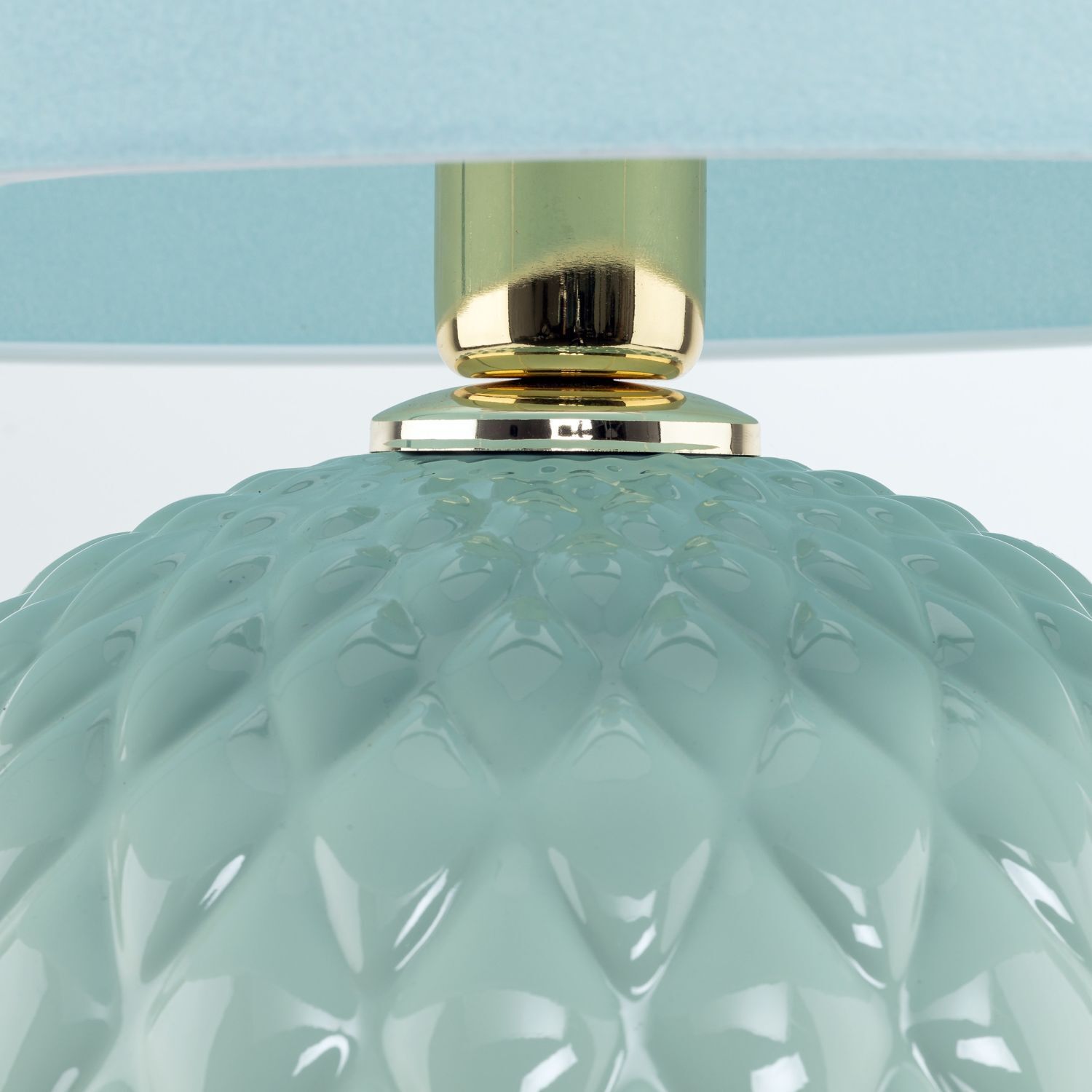 Tischleuchte Glas Stoff 60 cm hoch Mint Grün E27 DOLORES Lampe