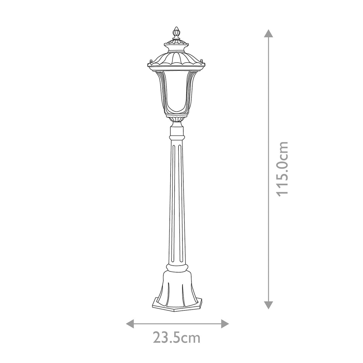 Lampadaire extérieur aluminium verre IP44 115 cm noir jardin Laternenpfahl