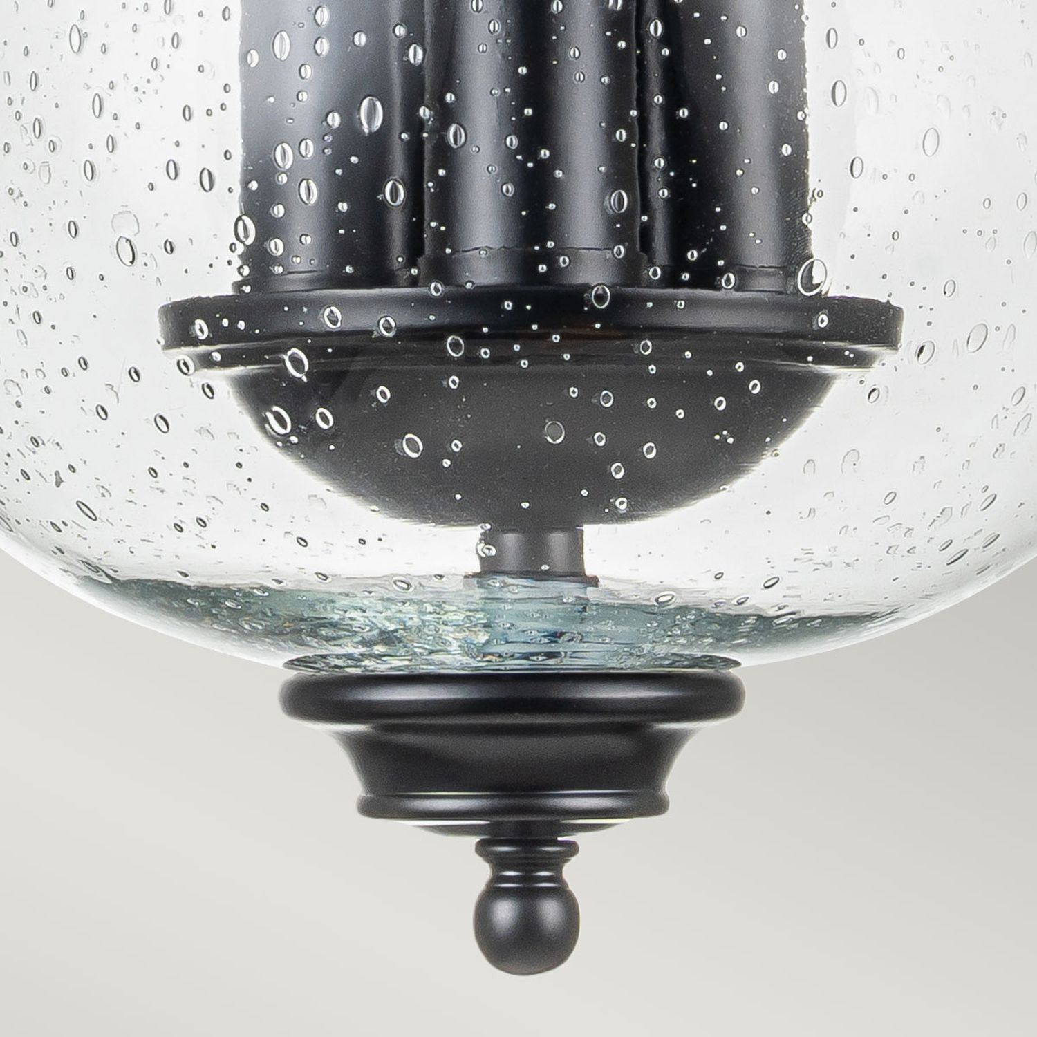Deckenleuchte Metall Glas Ø 25,4 cm H: max. 1,4 m Schwarz Vase, Glas, Kugel, Schwarz, Blasen