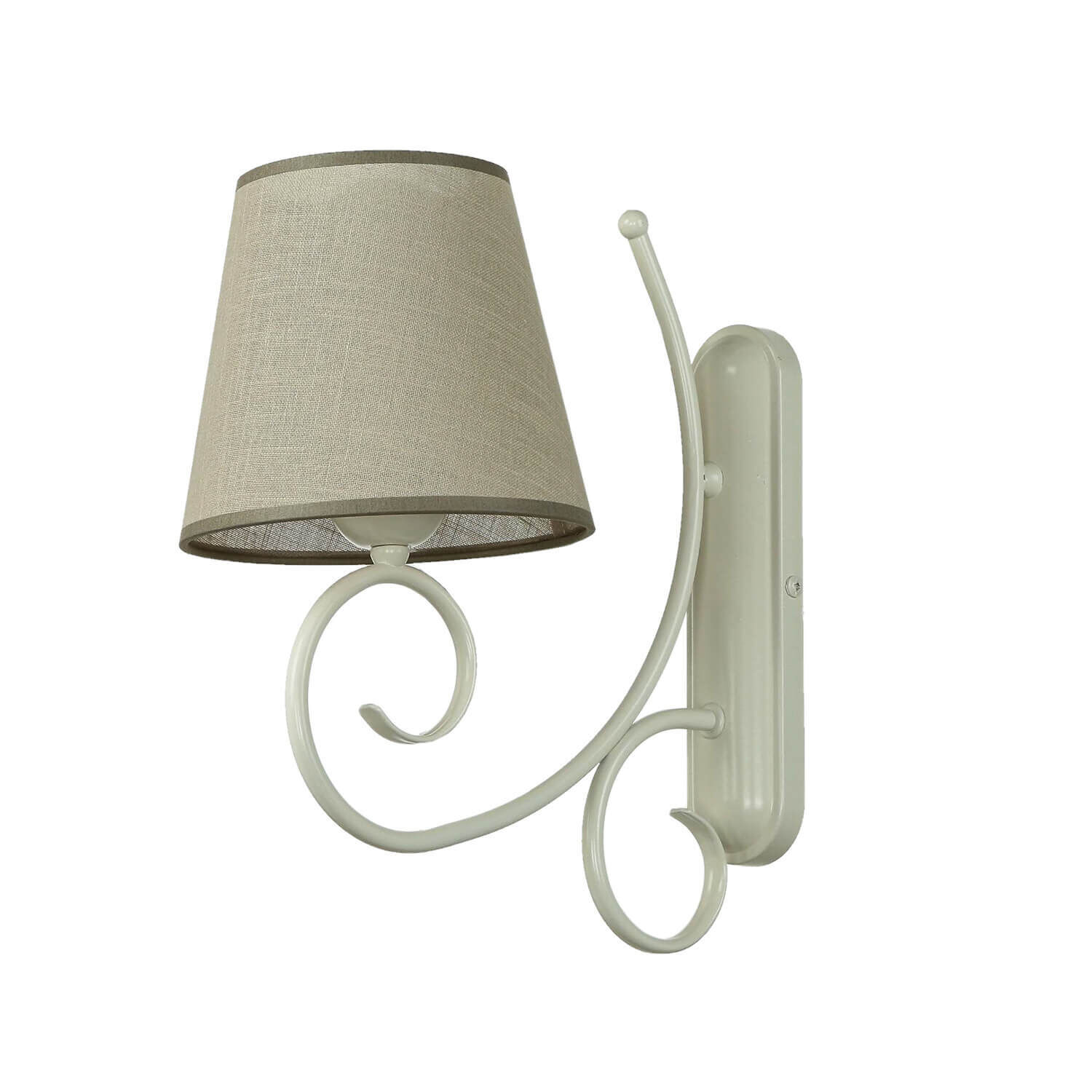 Beige Wandlampe Stoff Landhaus ABUELA Leuchte