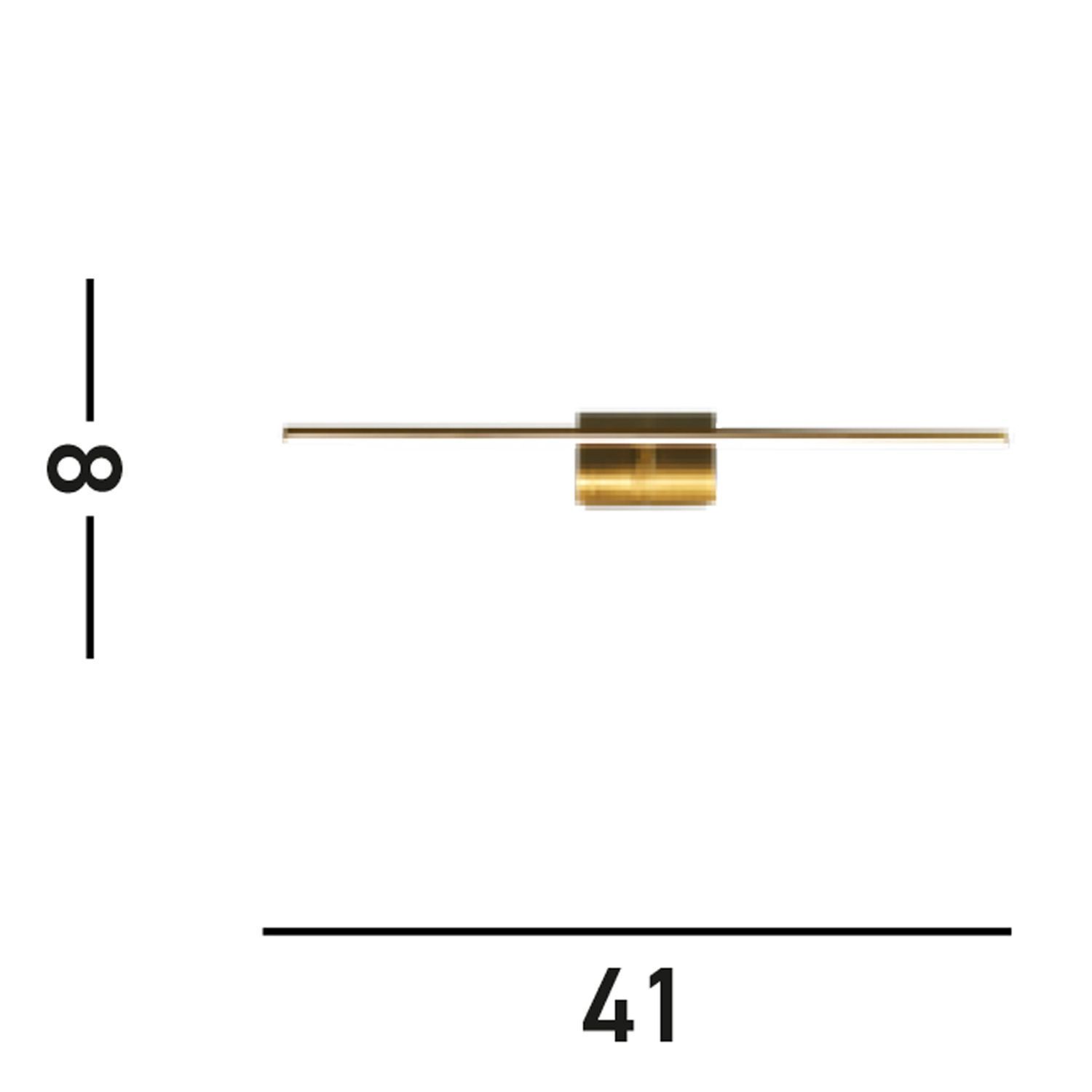 LED Spiegelleuchte Metall B:41 cm IP44 Messing 3000 K Elektrisches Gerät, Sicherung