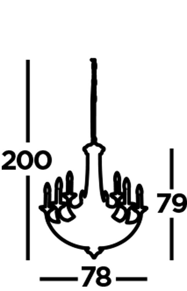 Lustre métal Ø 78 cm 9 flammes E14 en bronze JORGE