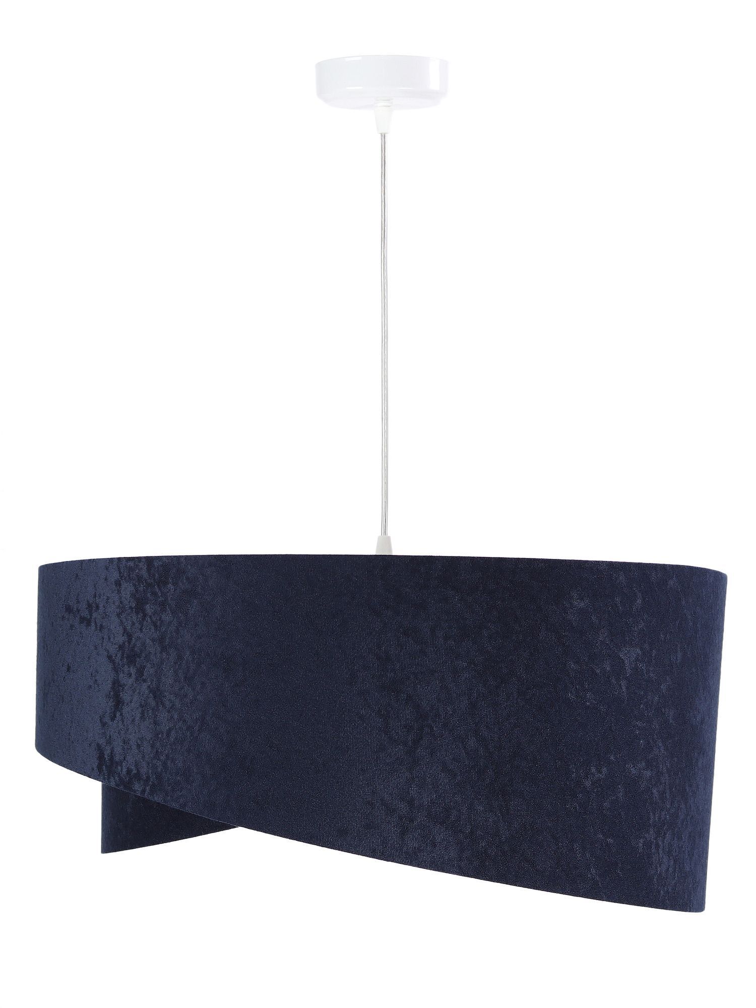 Suspension Abat-jour Bleu Blanc Tissu rond Ø50cm