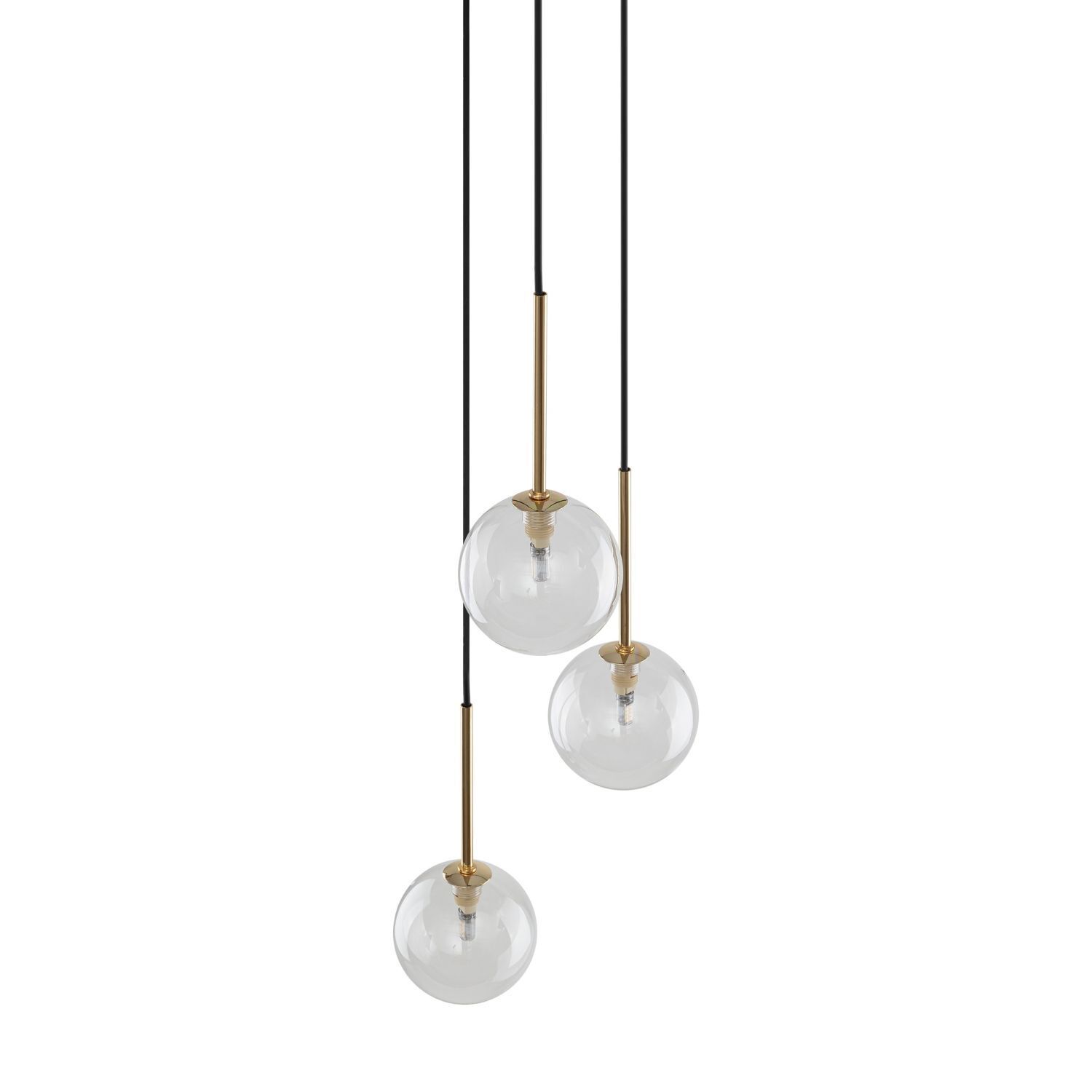 Suspension 3 flammes réglable verre métal Ø 25 cm G9