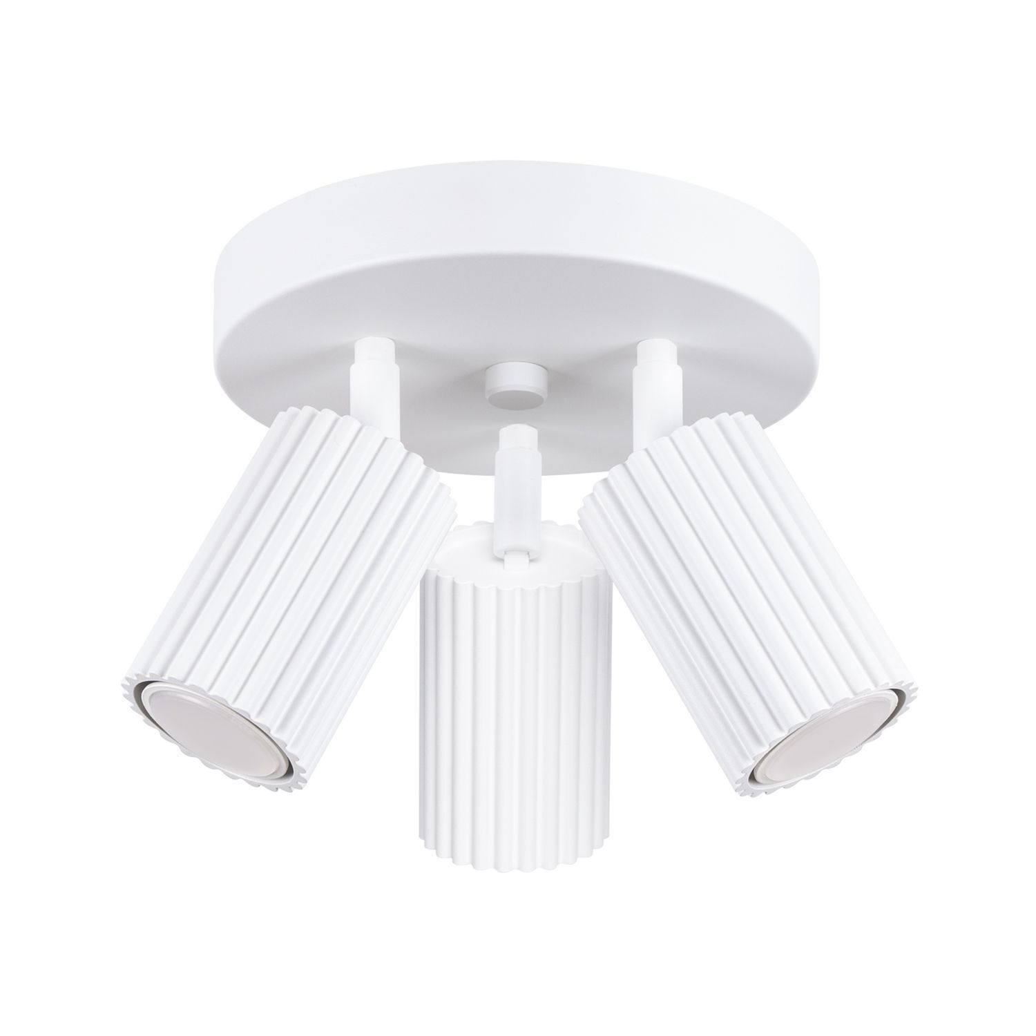 Deckenstrahler 3-flammig GU10 rund Ø 19,5 cm klein Weiß BERTA