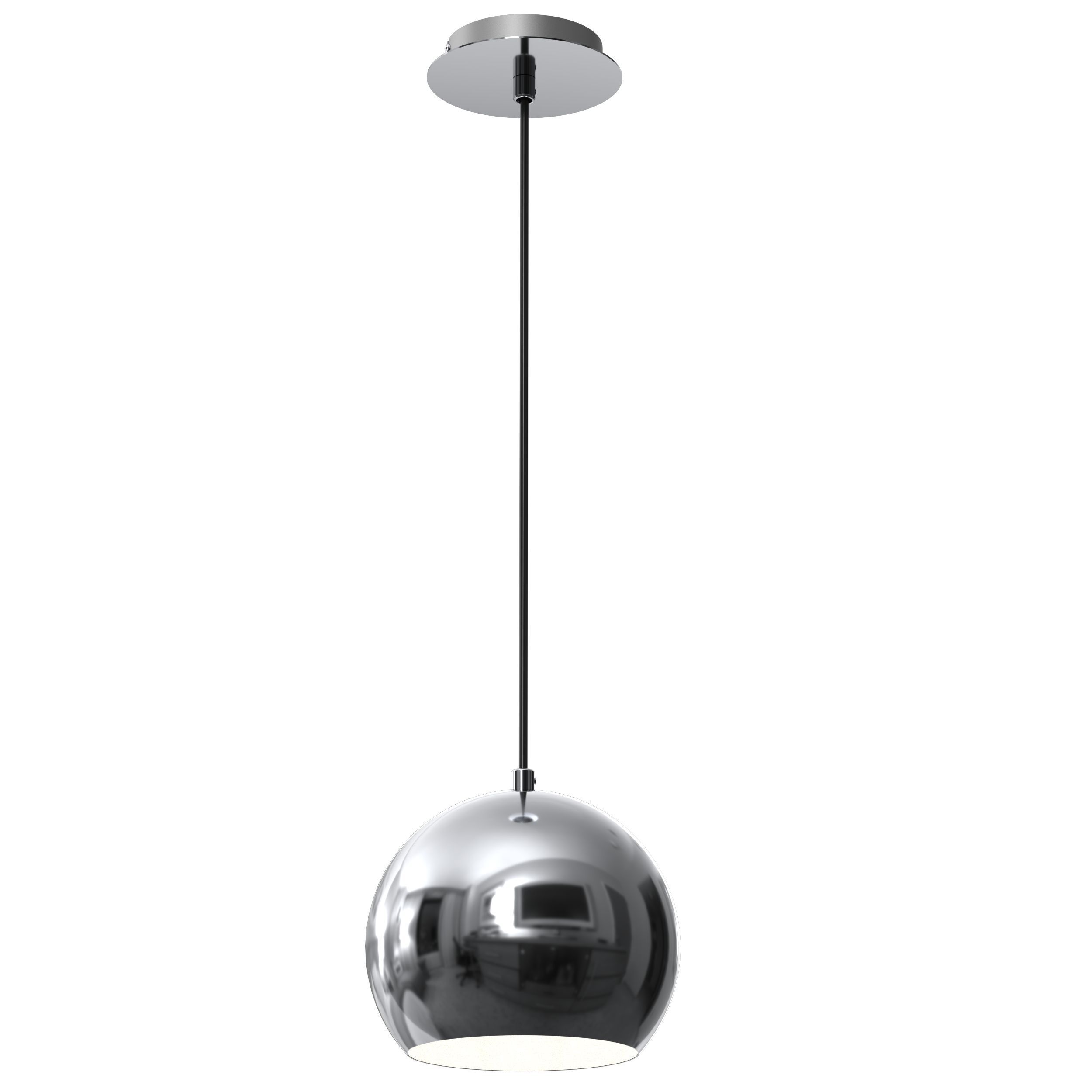 Hängelampe Metall rund Retro Chrom Kugelschirm Lampe