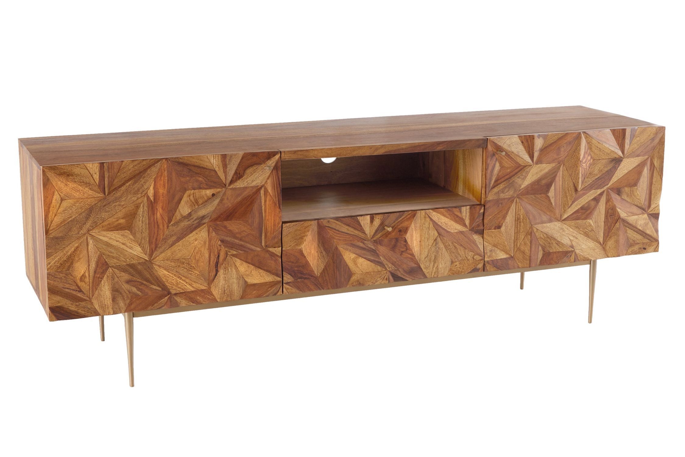 Buffet TV massif 160 cm de large en bois de Sheesham décoratif Moebel, Anrichte, Kabinett