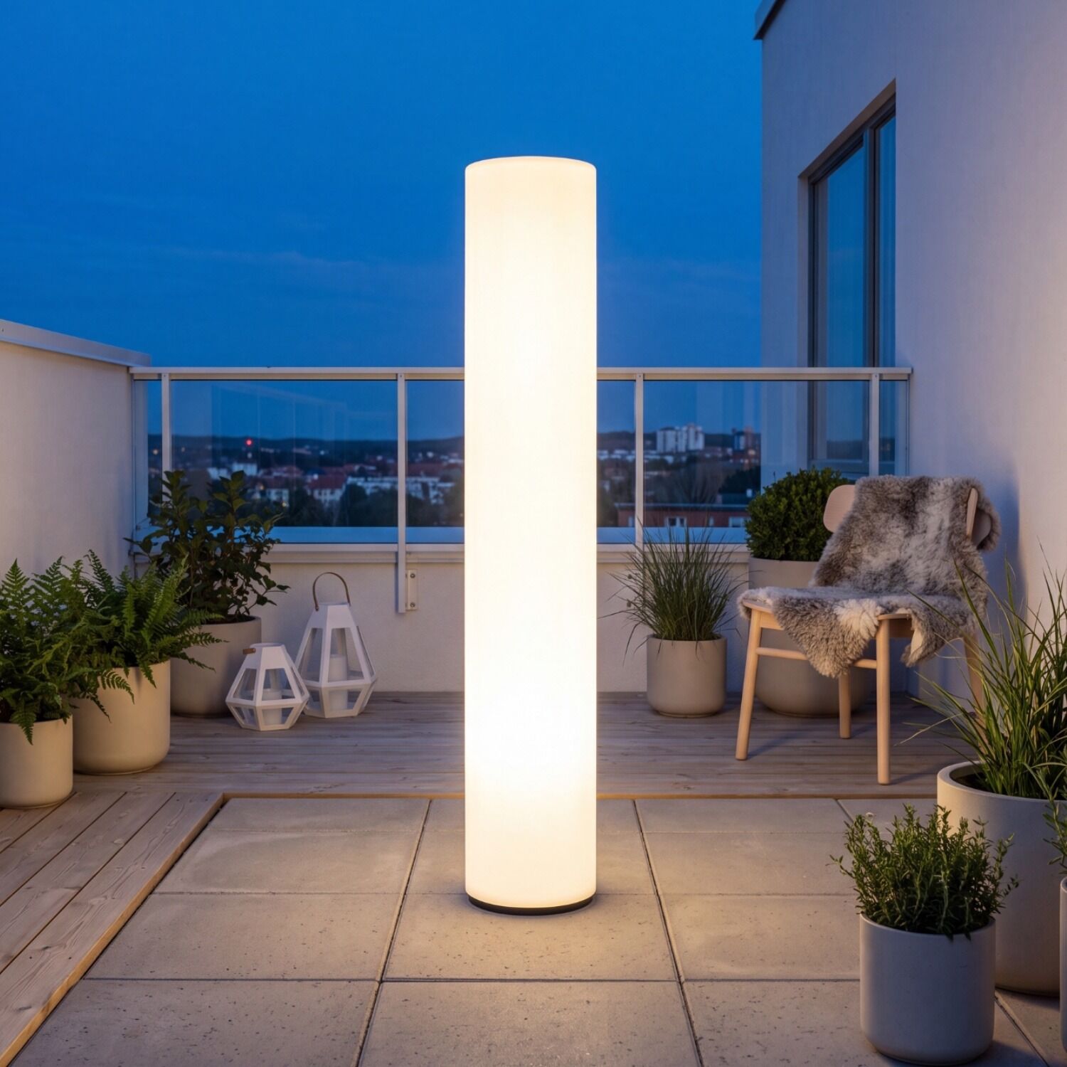 126636-aussen-stehleuchte-weiss-165-cm-ip65-mit-g13-t8-led-4000-k-2100-lm-mit-stecker-kabel-aussenlampe-garten-terrasse-lichtsaeule-1 Terrassenleuchte, LED-Lampe, Upright Lamp, Outdoor lighting, tall floor lamp
