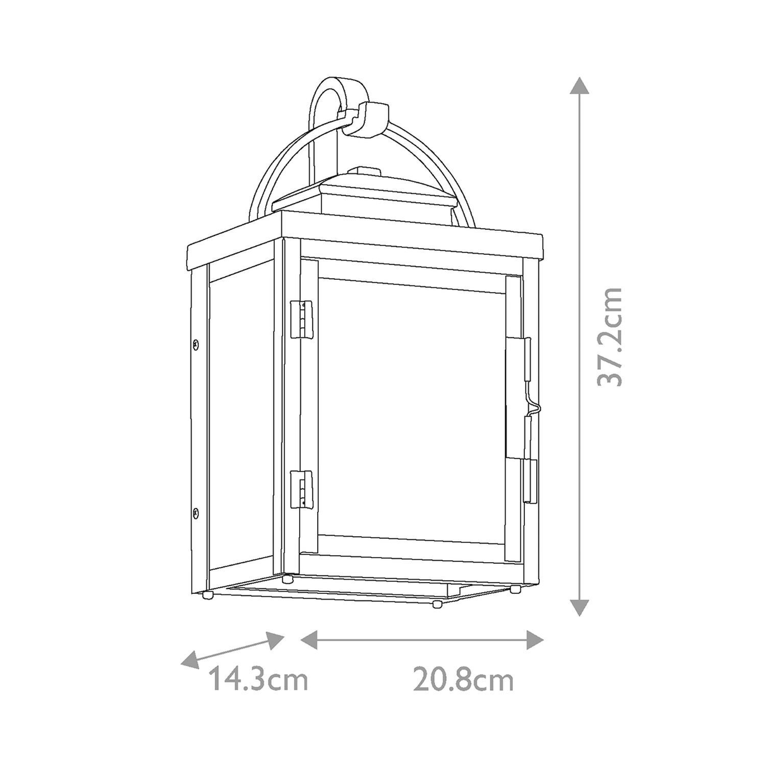Wandleuchte außen Aluminium Glas H: 37,2 cm IP44 in Bronze