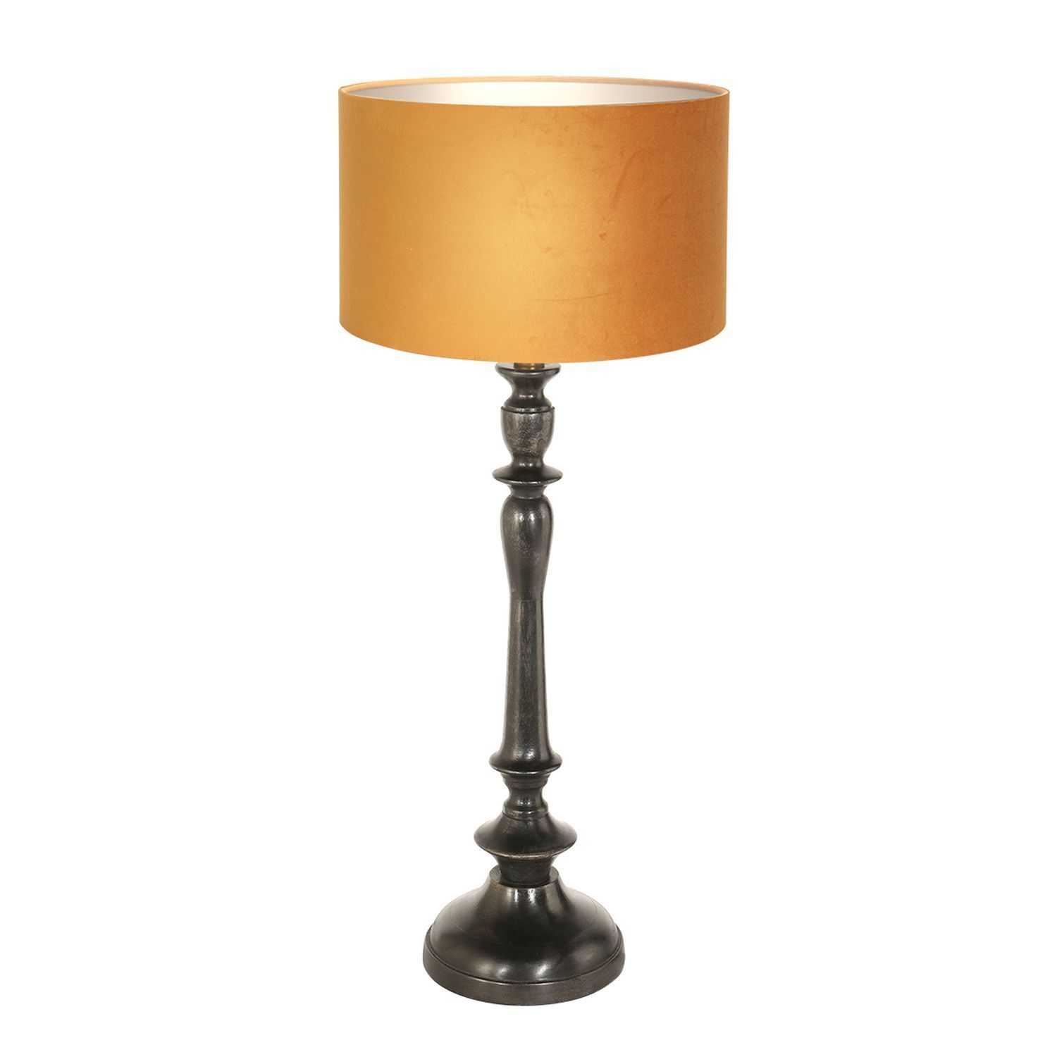 Blendarme Nachttischlampe in Schwarz Gold E27 65 cm Lampe, Tischlampe, Lampenschirm