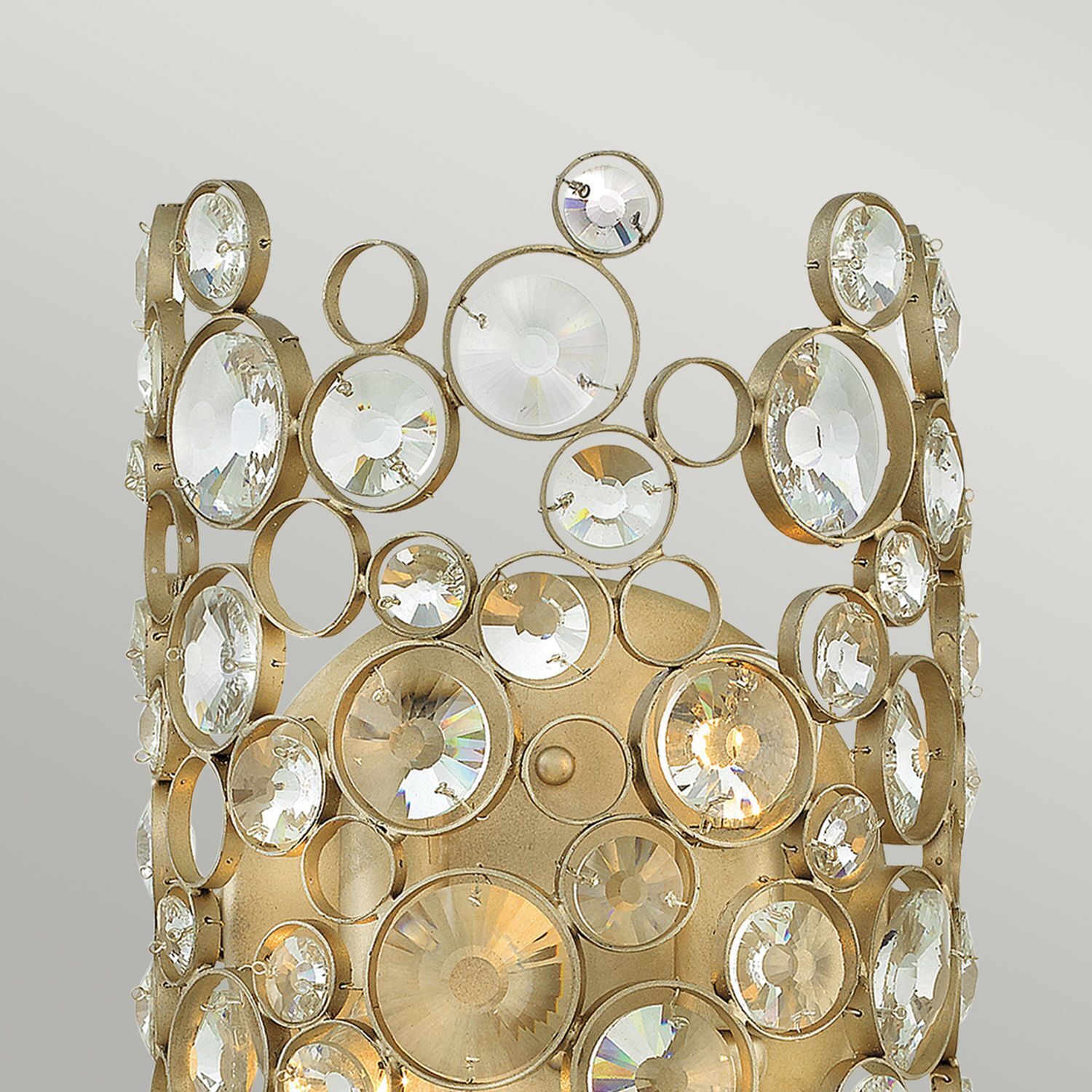 Wandleuchte Kristall Metall in Blattsilber dekorativ Leuchter, Lampe, Diamant, Schmuck, Klebeband