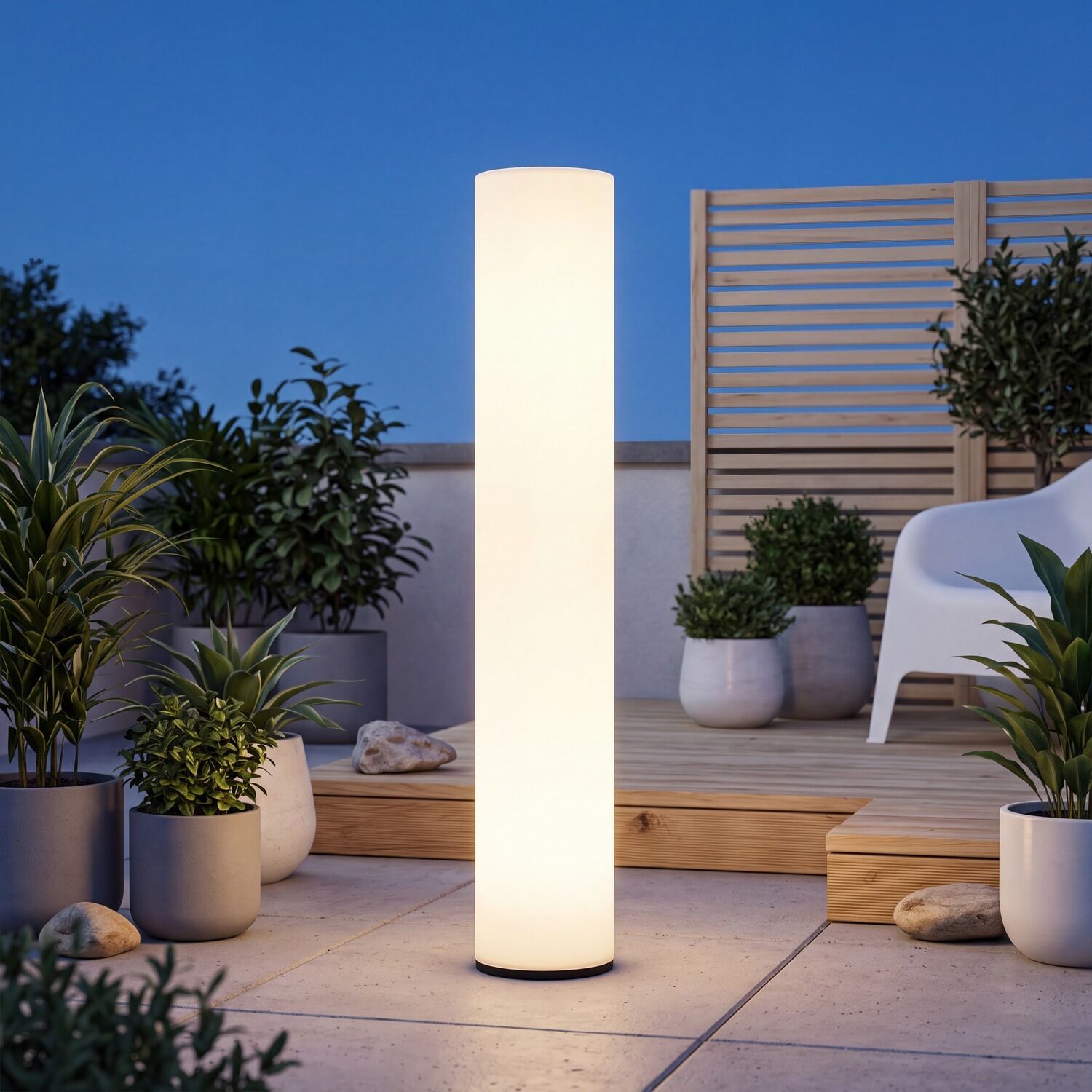 126637-aussenleuchte-led-weiss-100-cm-ip65-6500-k-1400-lm-mit-stecker-kabel-aussenlampe-garten-stehleuchte-terrasse-lichtsaeule-1 tischlampe, außenlampe, bodeneinheit, rund, leuchtend