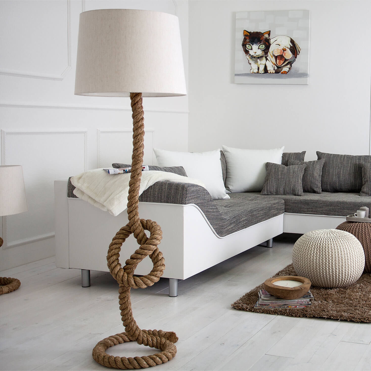 Stehleuchte 160cm Modern kunstvoll maritim Design Lampe, Tasse