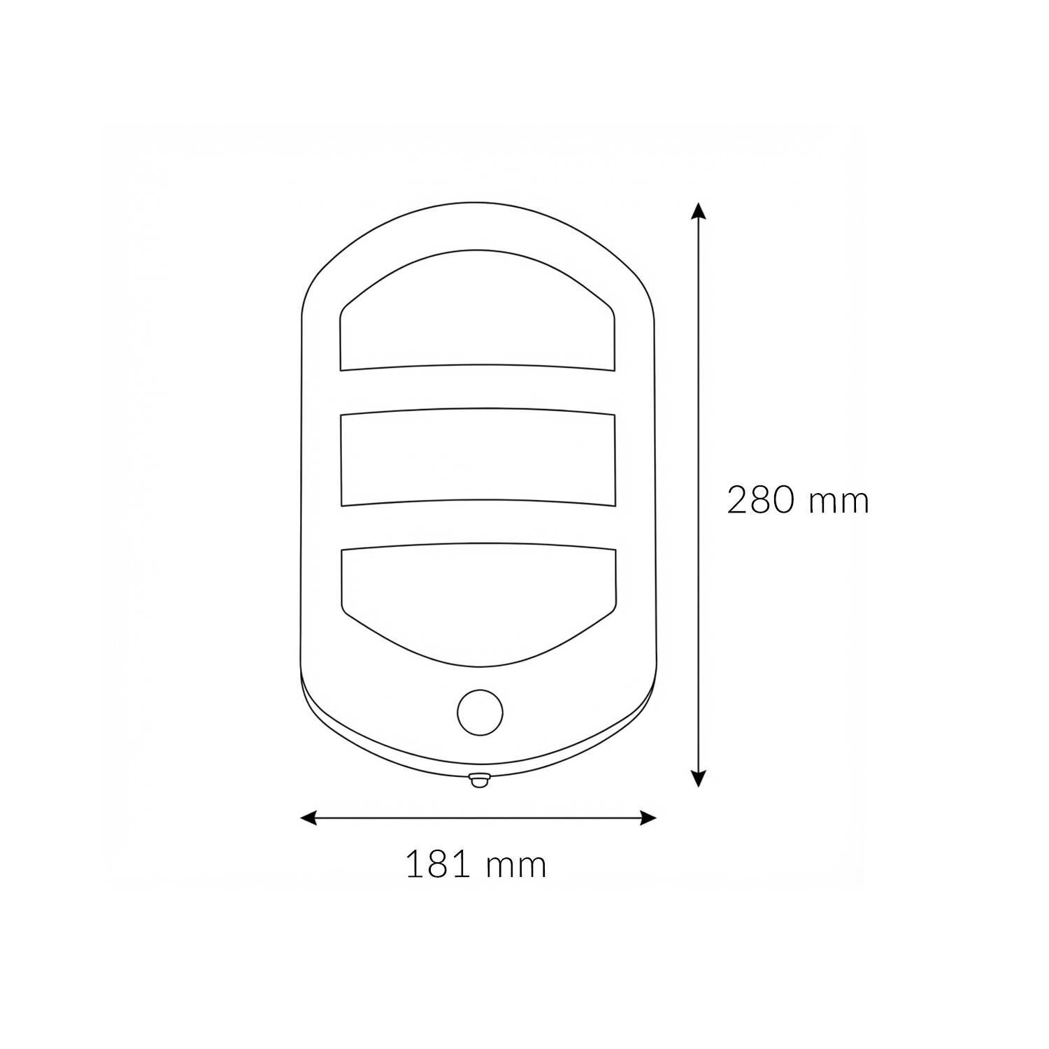 Türschild, Türschild mit Loch, Abmessungen 281 mm, Gehäuse, Gliederung