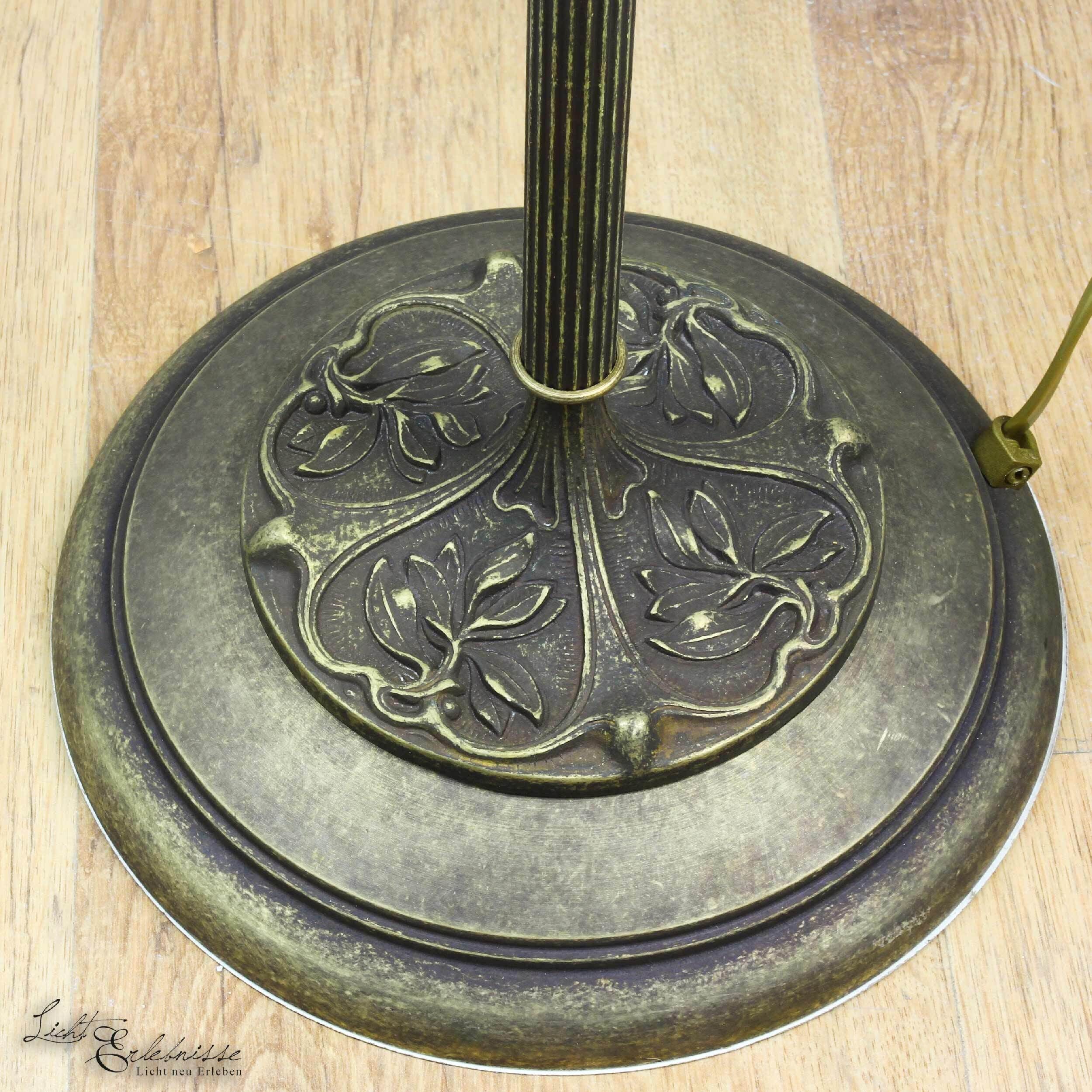 Florale Stehleuchte Weiß Bronze, Teller