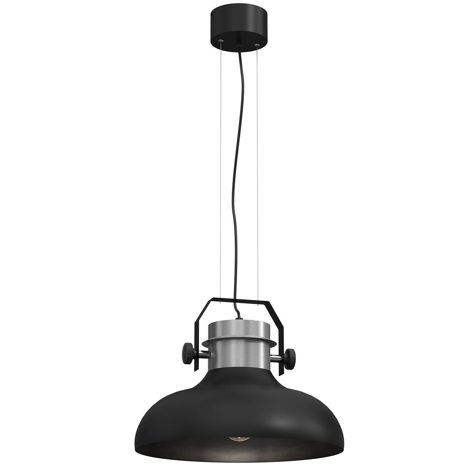 Suspension industrielle métal noir nickel Ø40 cm