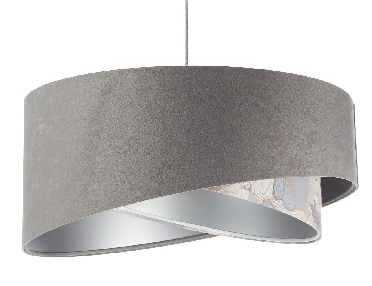 Pendelleuchte rund D: 50 cm Stoff Velours Optik KARIM Lampe