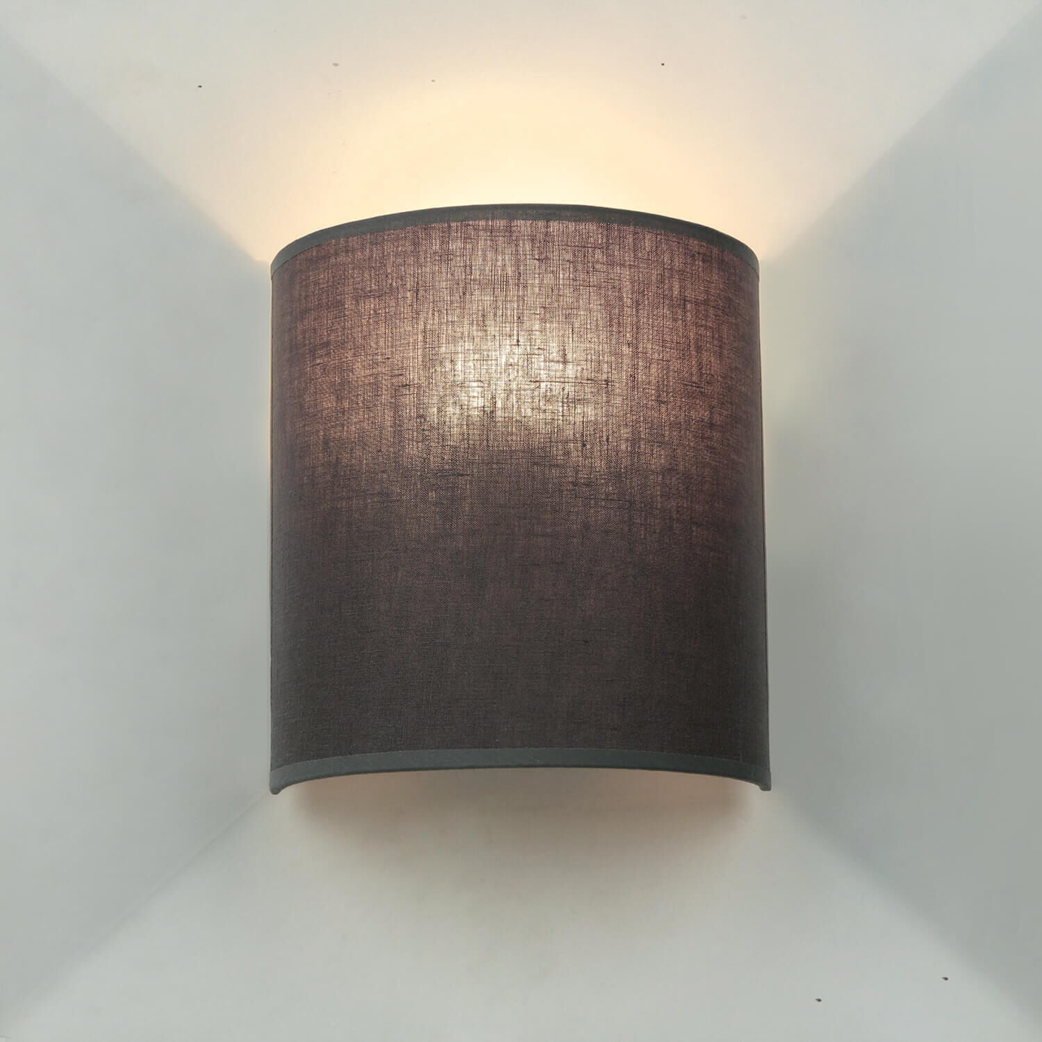 Wandleuchte Up Down Grau E27 indirekt Stoffschirm Lampe, Lampenschirm