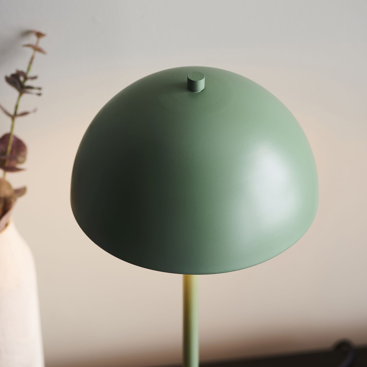 Lampe champignon métal 41 cm de haut vert menthe E14 Bauhaus