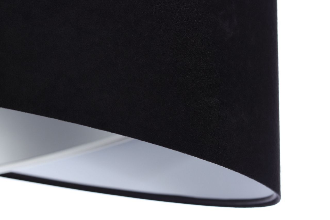 Suspension E27 ronde D : 50 cm Tissu Noir Argent Blanc Lampe, Lampenschirm